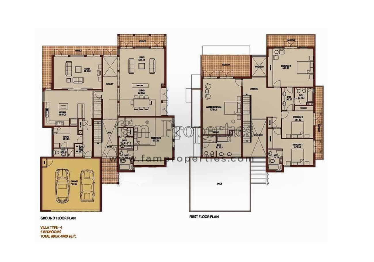 Saheel 1, 5-Bed Floor Plan, type: 5 Bedrooms Type 4