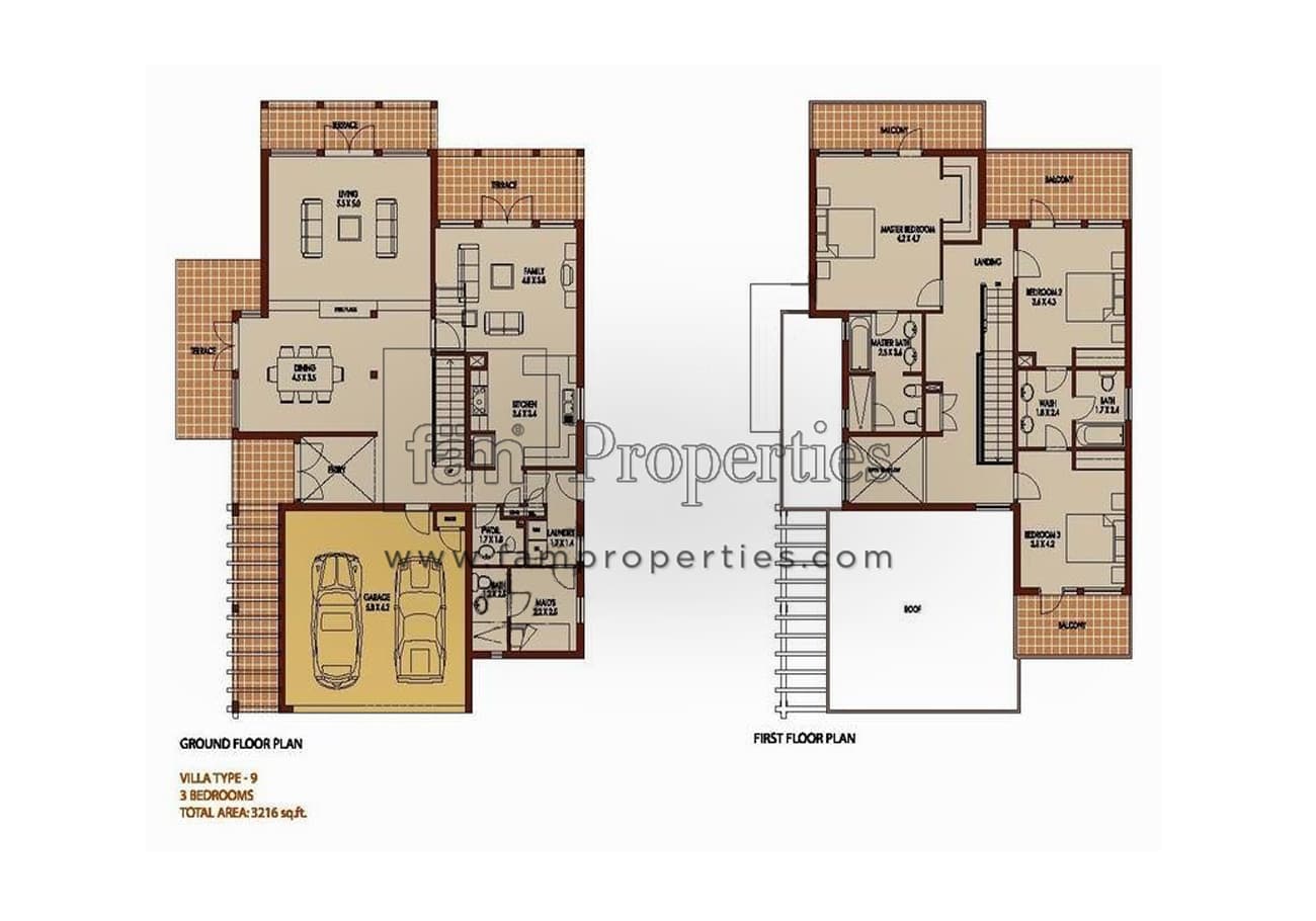 Saheel 1, 3-Bed Floor Plan, type: 3 Bedrooms Type 9