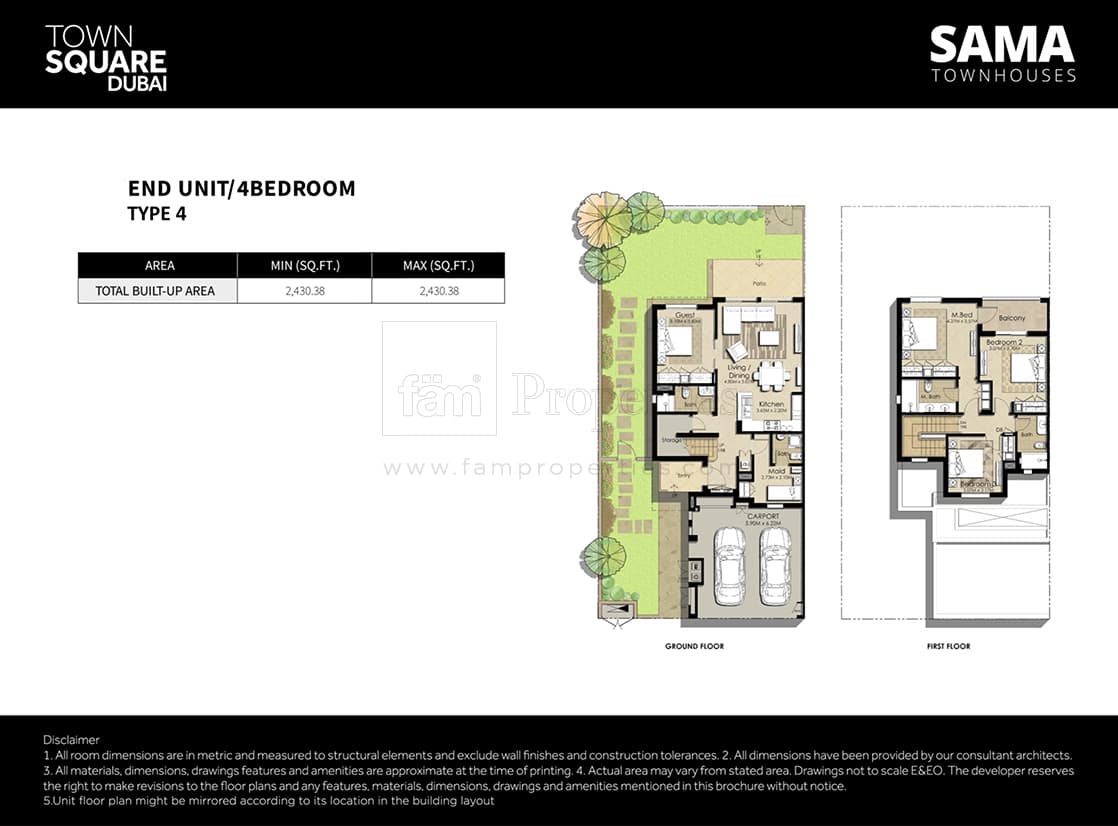 Sama Townhouses, 4-Bed Floor Plan, type: Type 4
