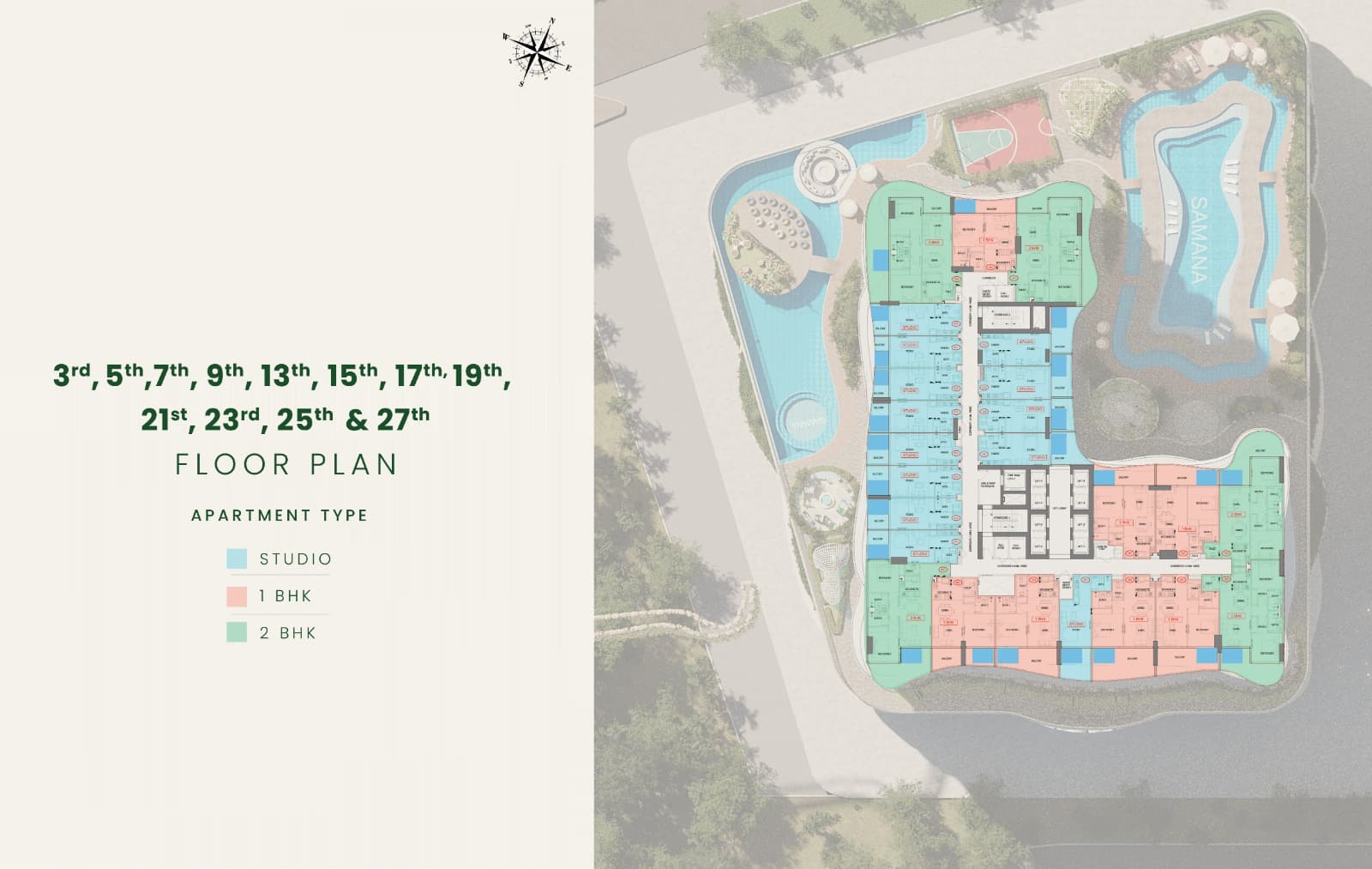 SAMANA Barari Views, 2-Bed Floor Plan, type: