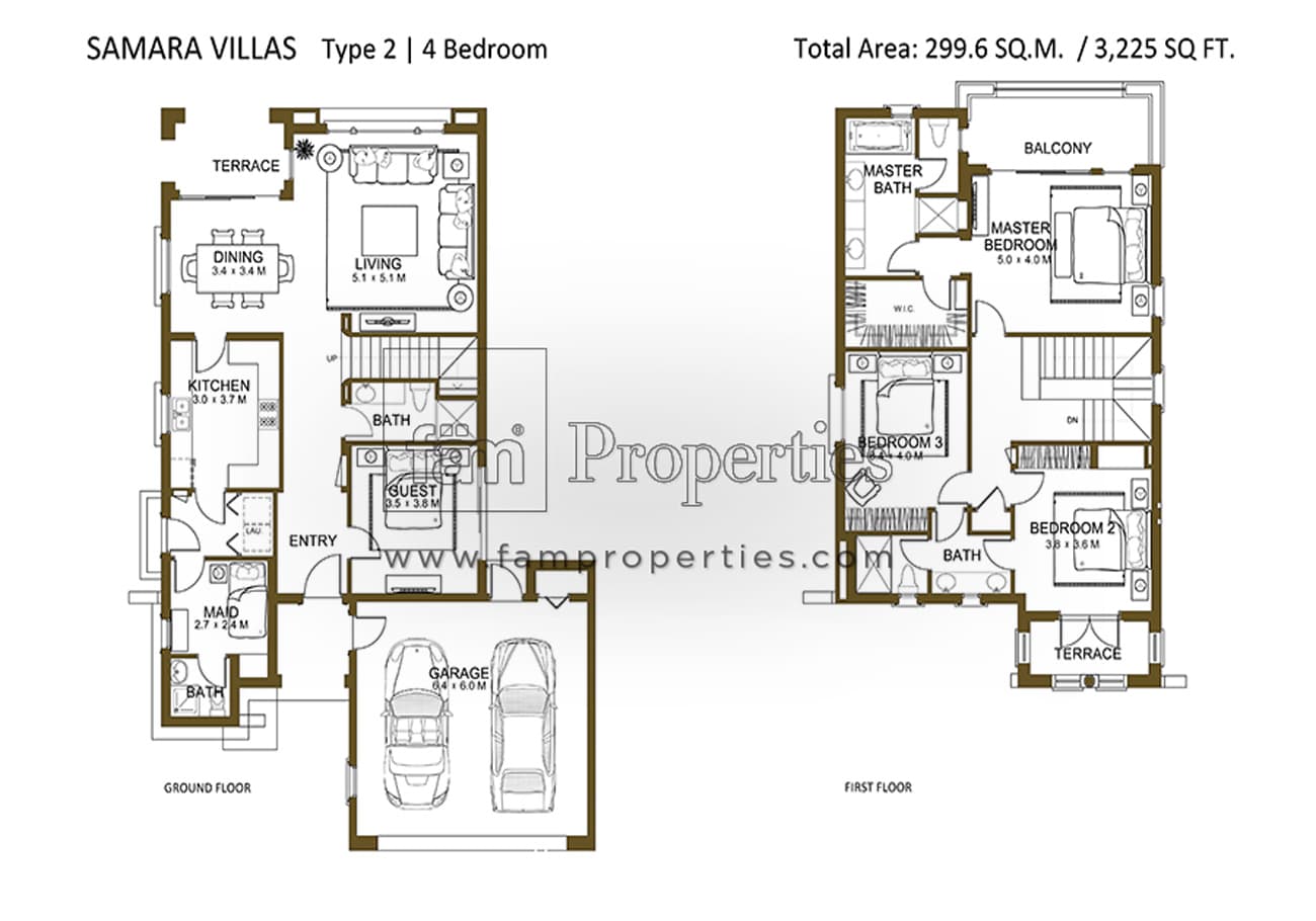 Samara, 4-Bed Floor Plan, type: 4 Bedroom Type 2 with Maid's Room