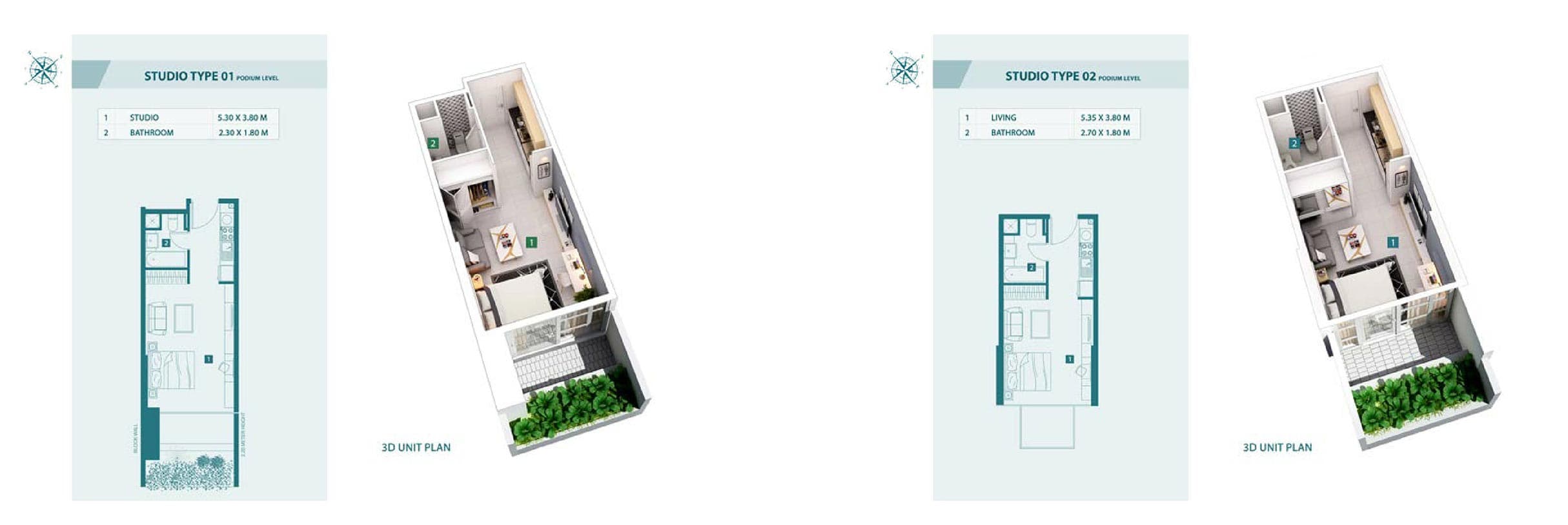 Samia Residences, 0-Bed Floor Plan, type: Studio