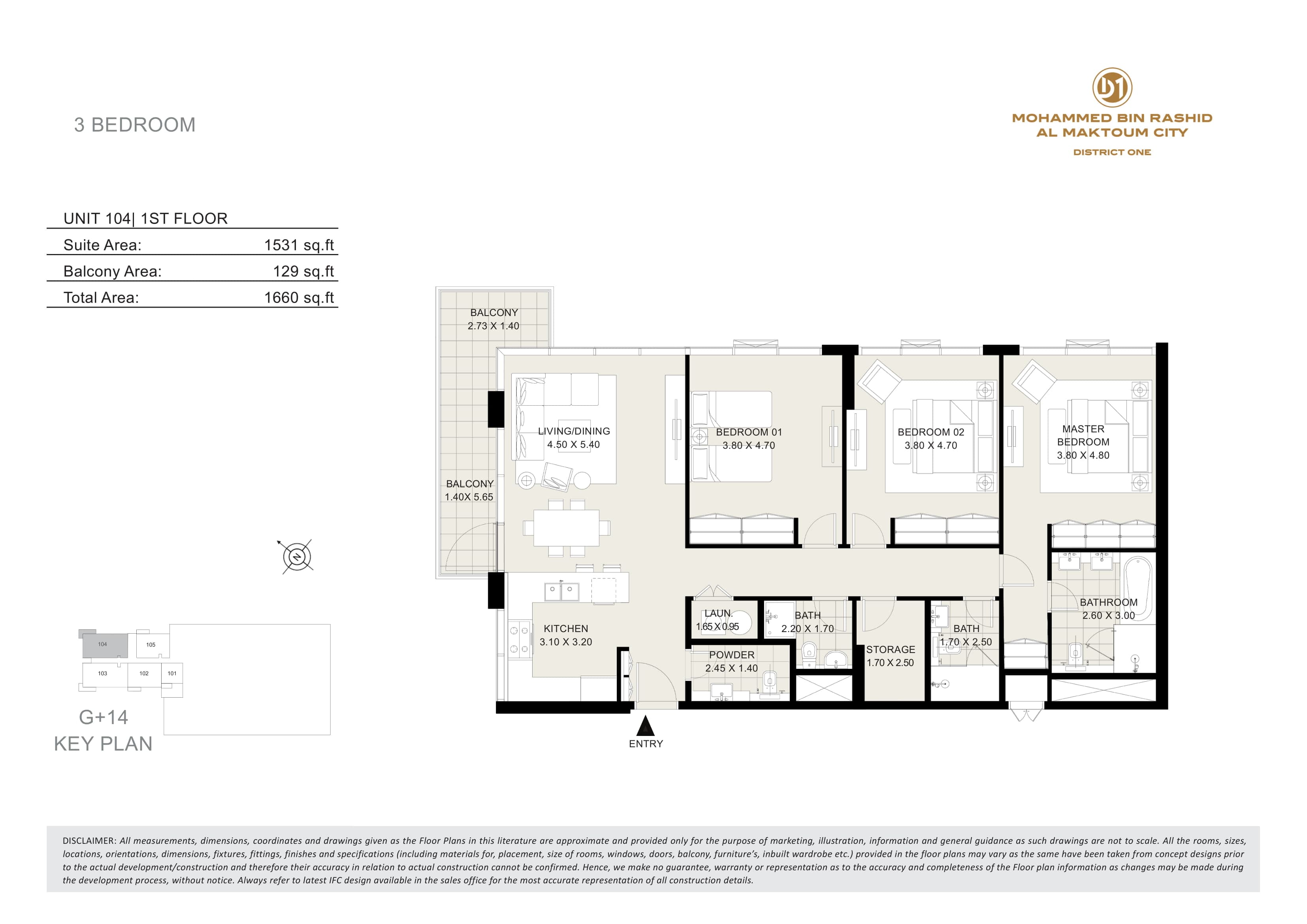 Seagull Point, 3-Bed Floor Plan, type: 3 Bedroom