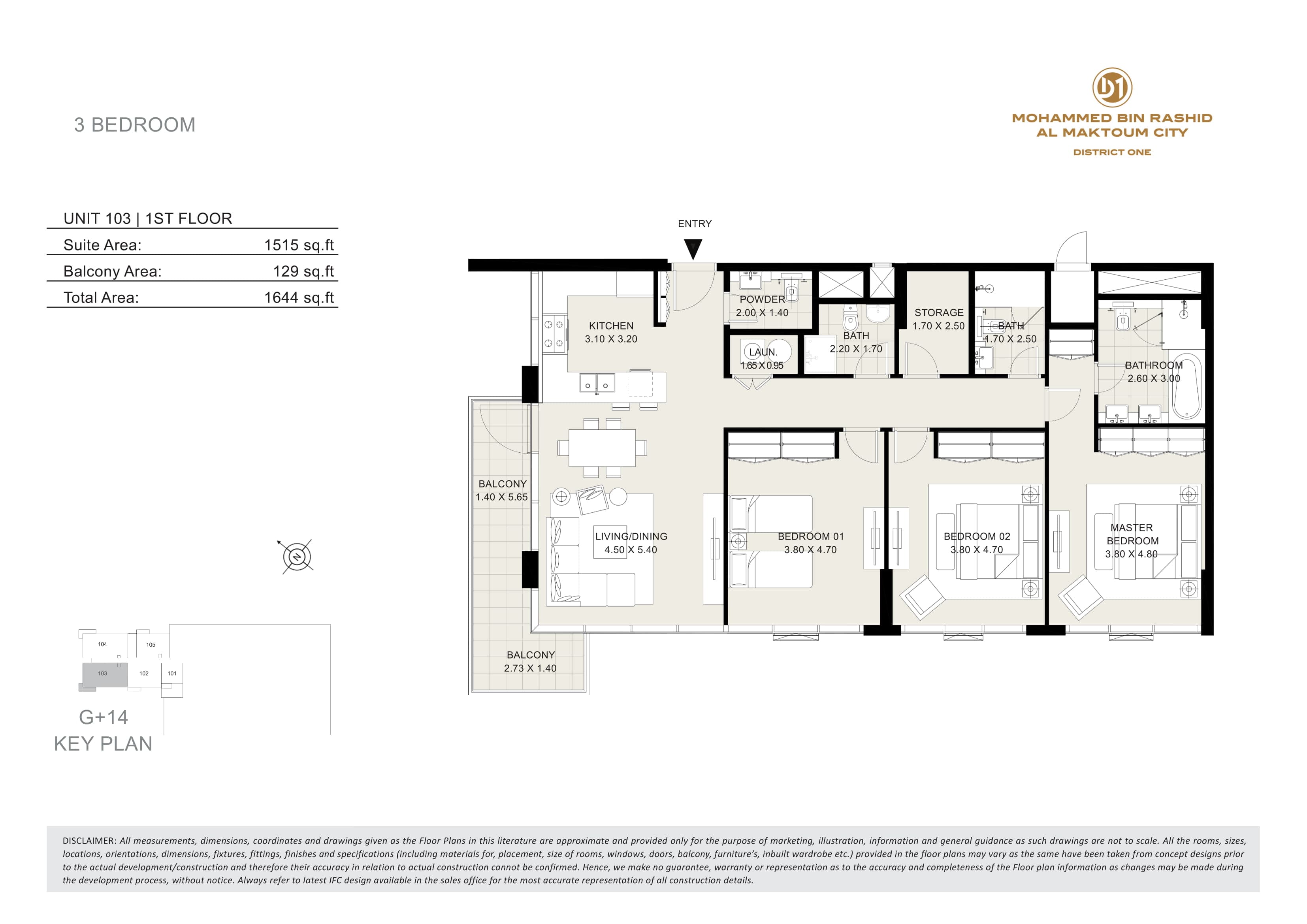Seagull Point, 3-Bed Floor Plan, type: 3 Bedroom