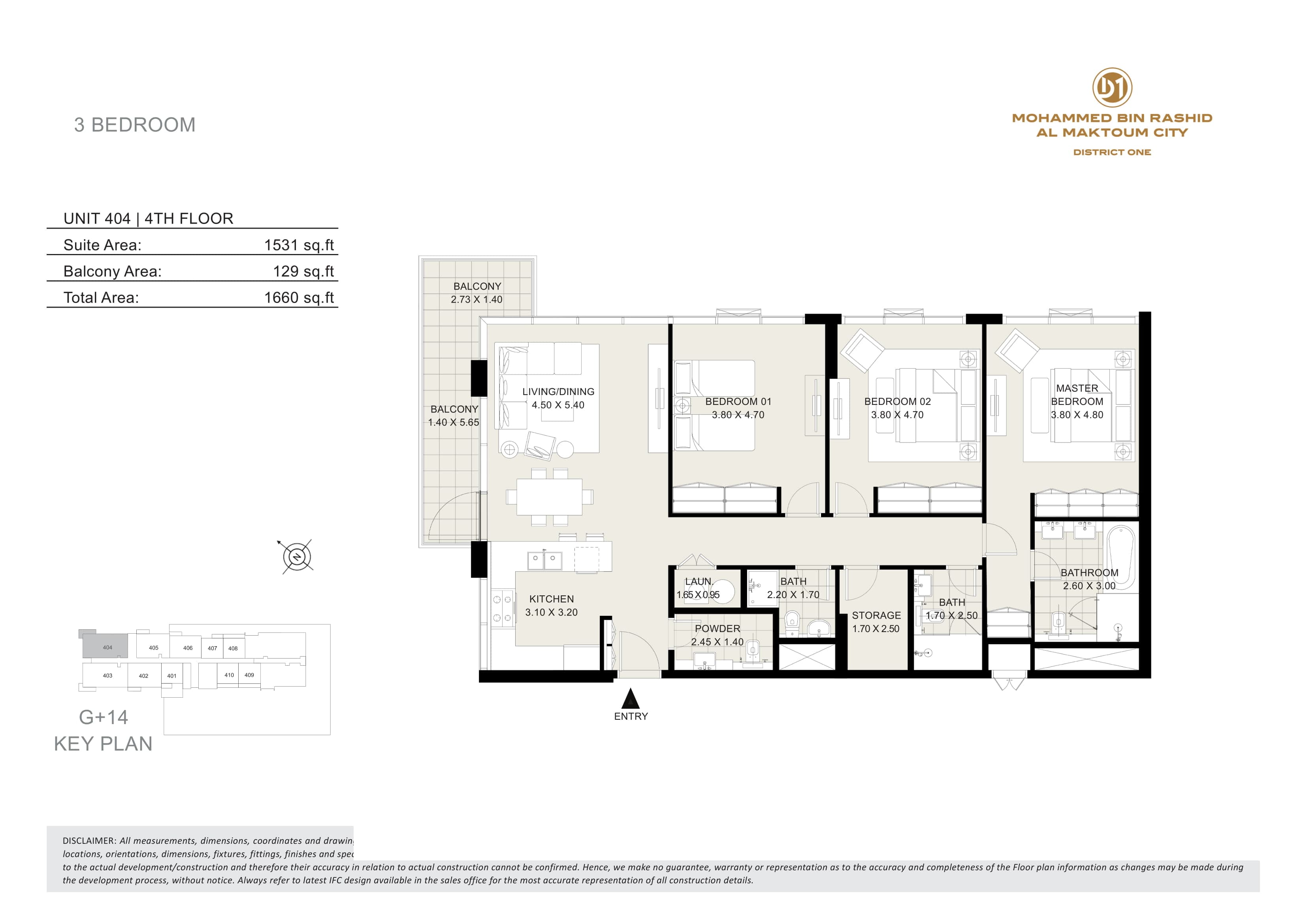 Seagull Point, 3-Bed Floor Plan, type: 3 Bedroom