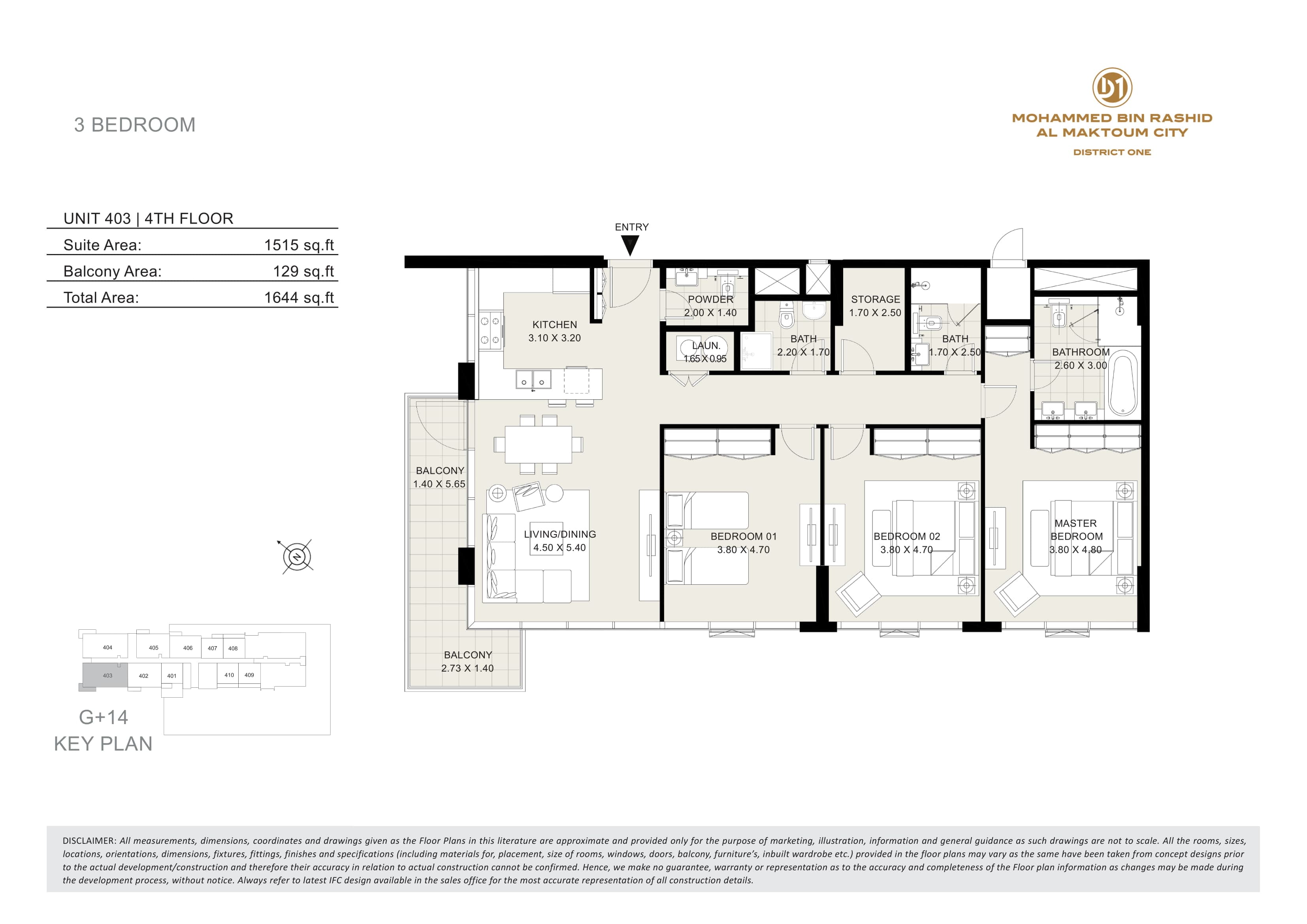 Seagull Point, 3-Bed Floor Plan, type: 3 Bedroom