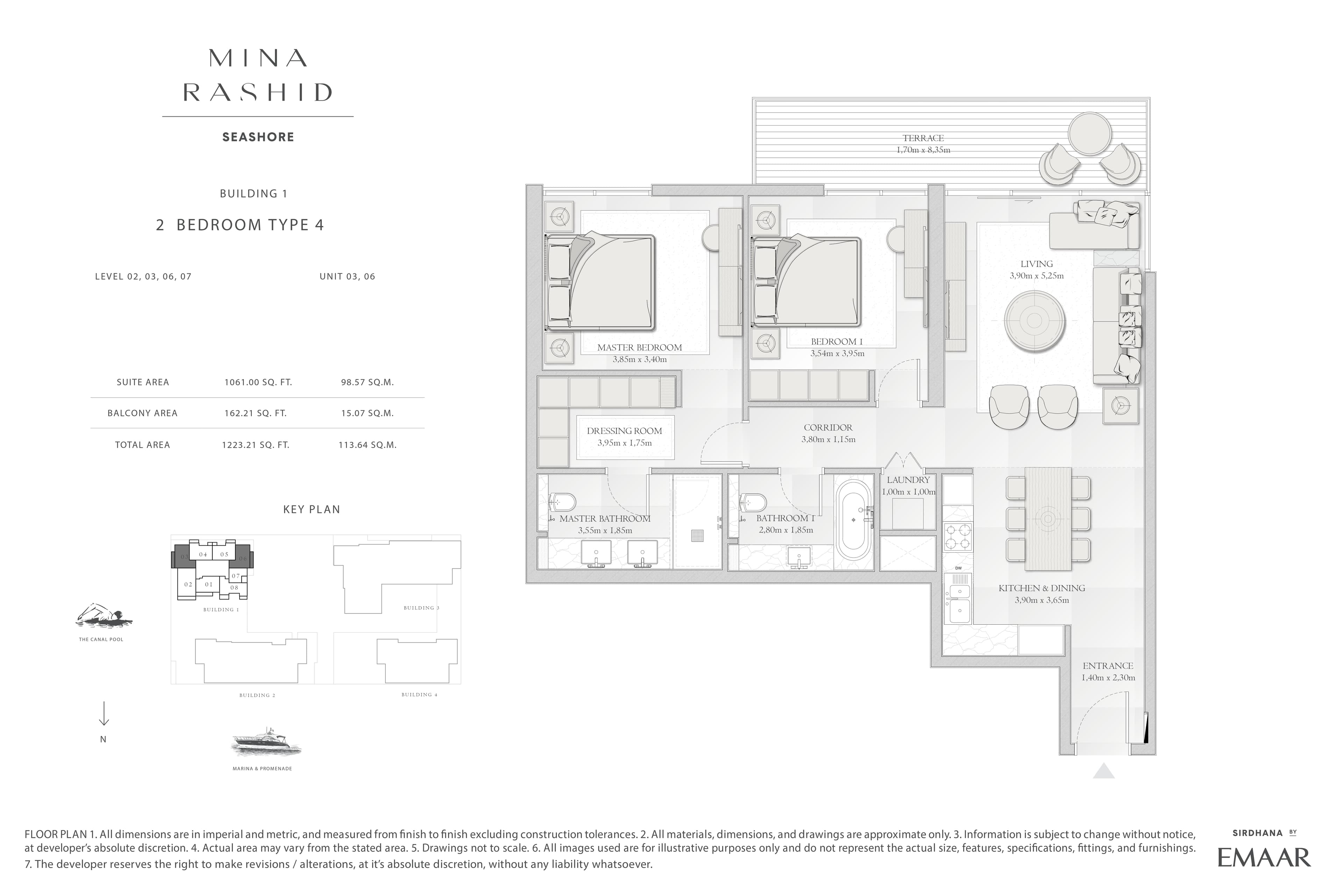 Seashore at Mina Rashid, 2-Bed Floor Plan, type: 2 Bedroom