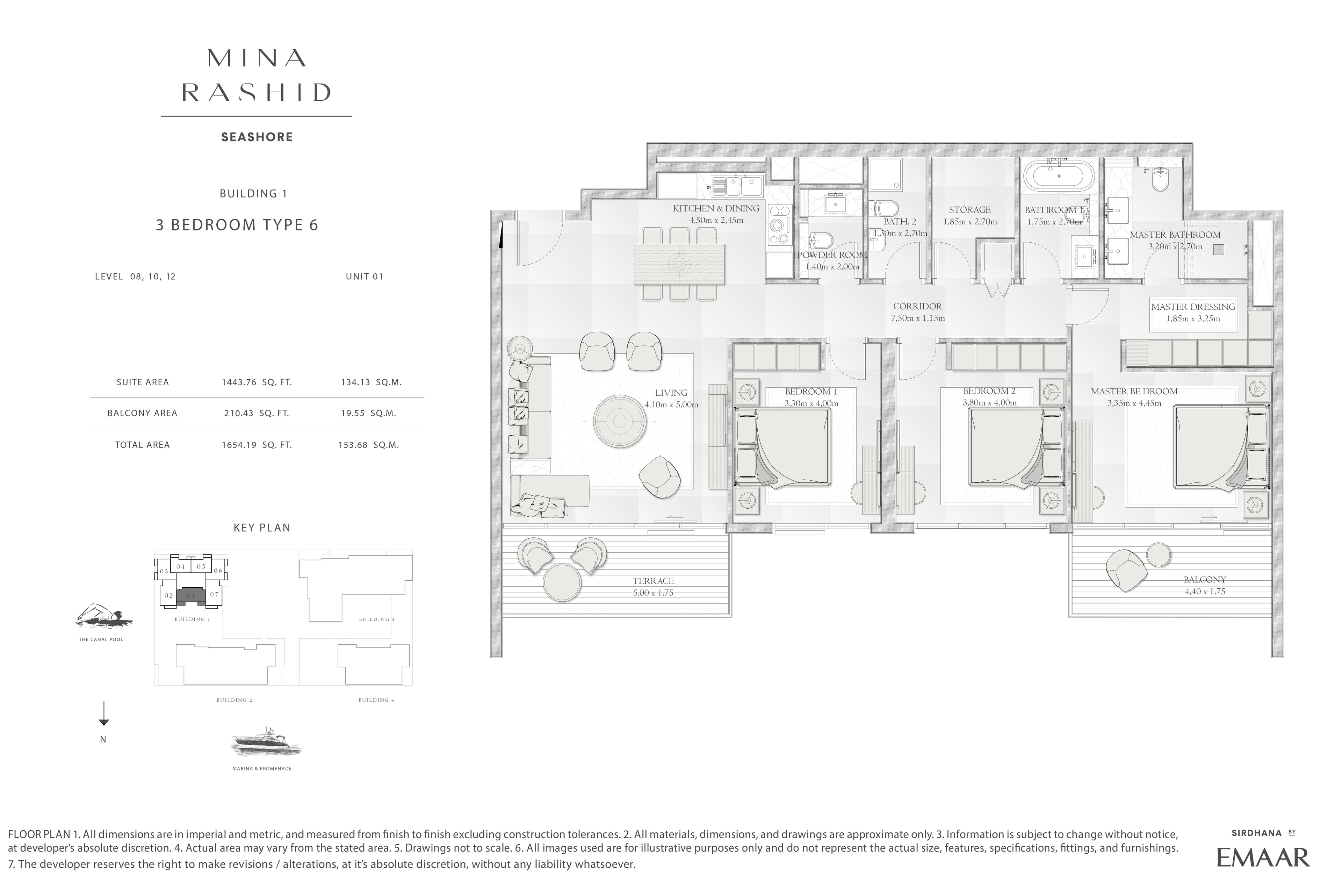Seashore at Mina Rashid, 3-Bed Floor Plan, type: 3 Bedroom