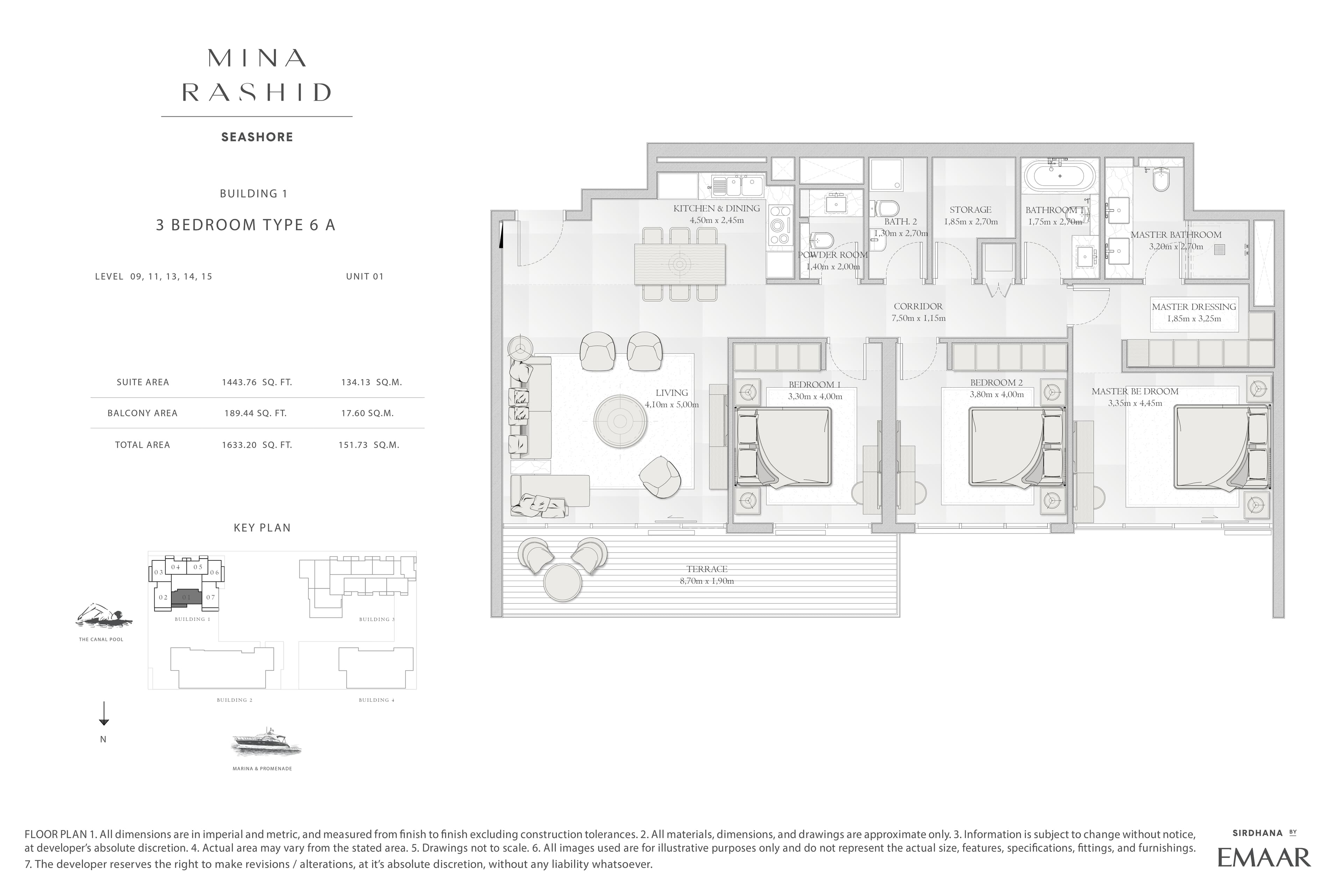 Seashore at Mina Rashid, 3-Bed Floor Plan, type: 3 Bedroom