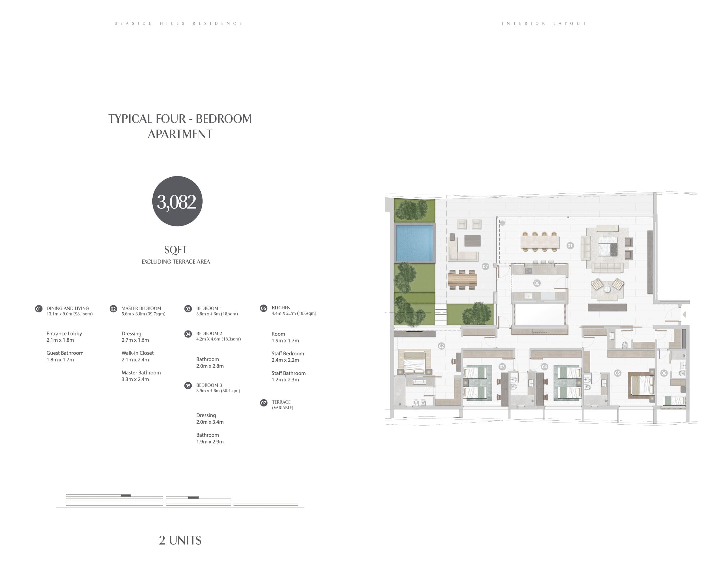 Seaside Hills, 4-Bed Floor Plan, type: 4BR - Typical
