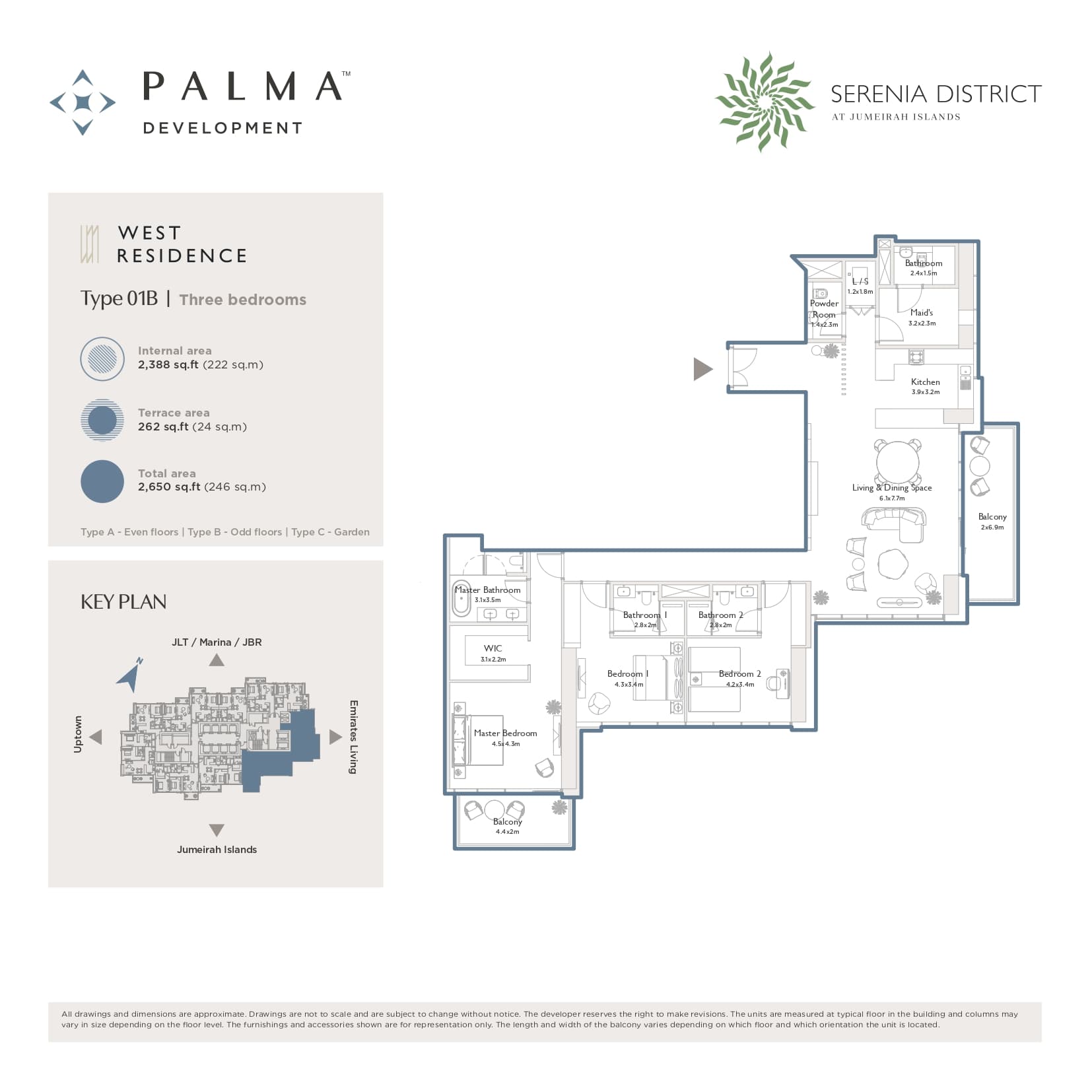 Serenia District, 3-Bed Floor Plan, type: 3 Bed