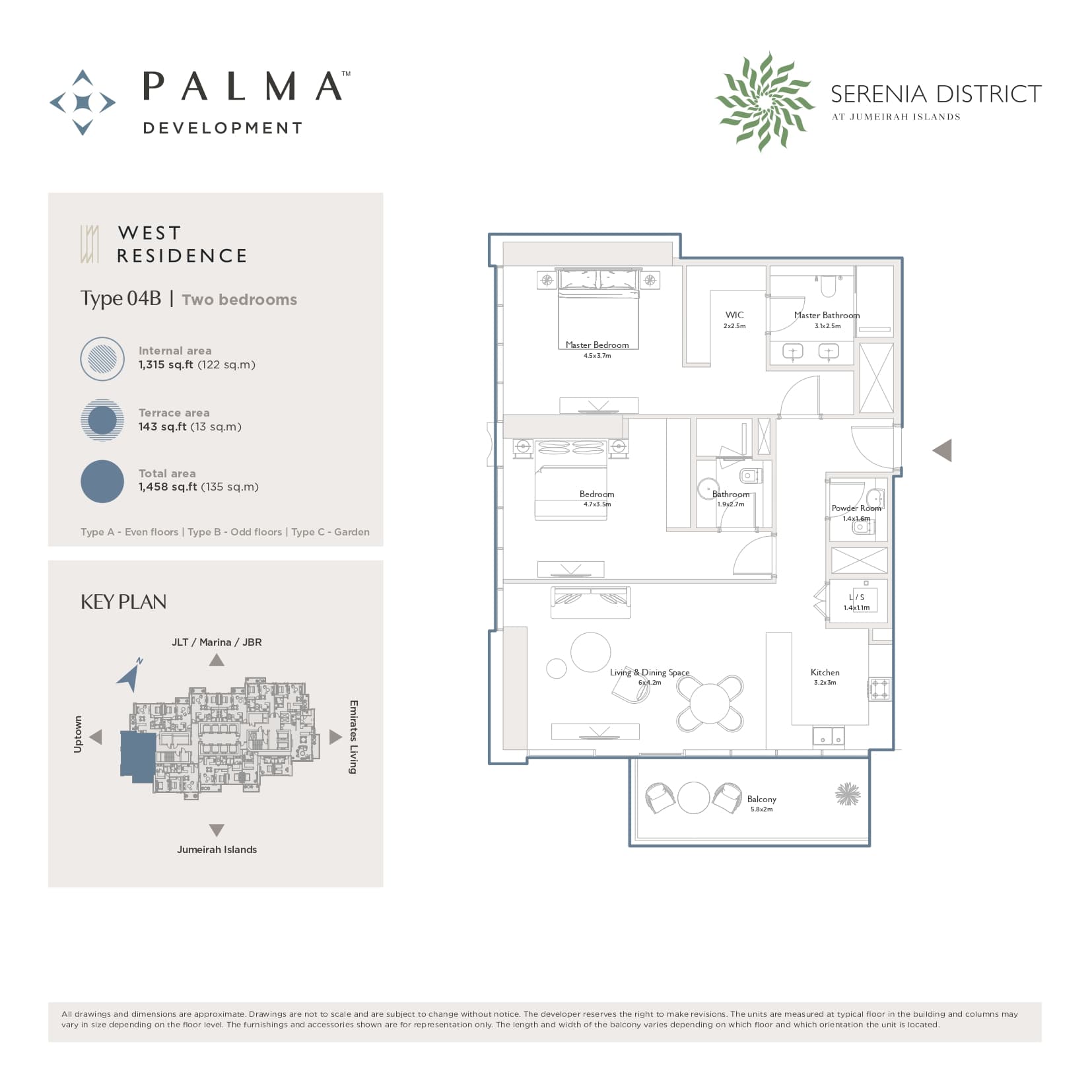 Serenia District, 2-Bed Floor Plan, type: 2 Bed