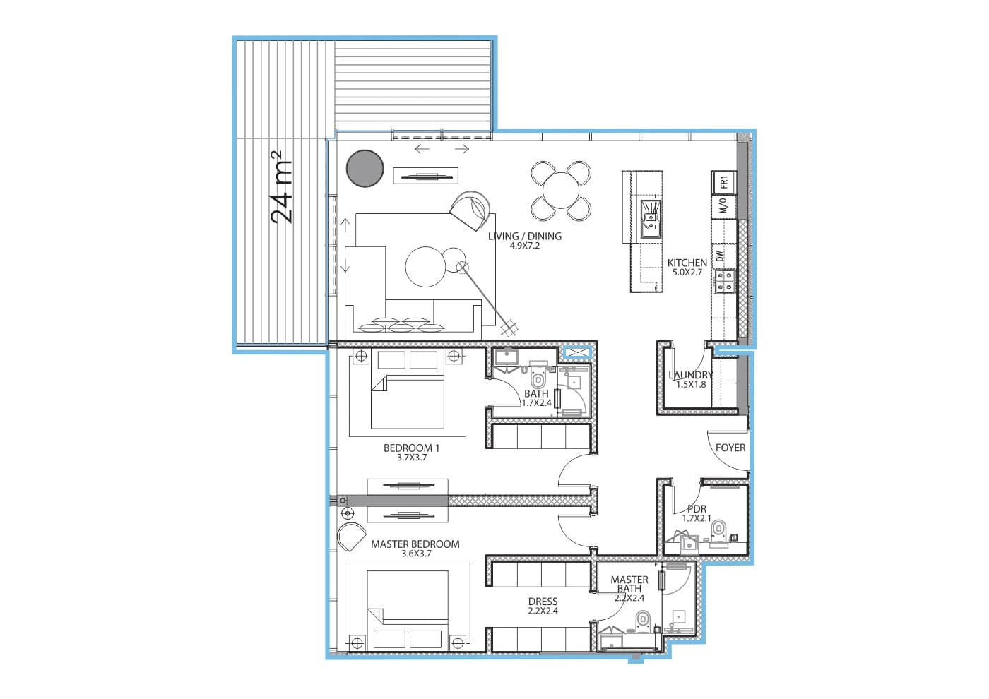 Serenia Residence (not in use), 2-Bed Floor Plan, type: 2 Bedroom
