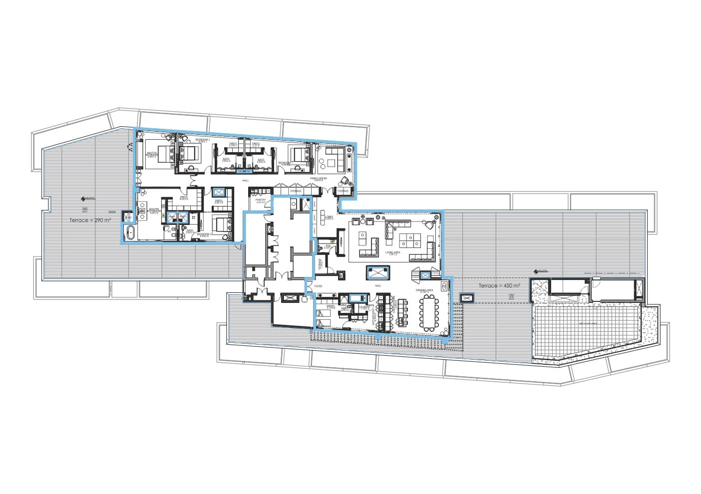 Serenia Residence (not in use), 5-Bed Floor Plan, type: Penthouse