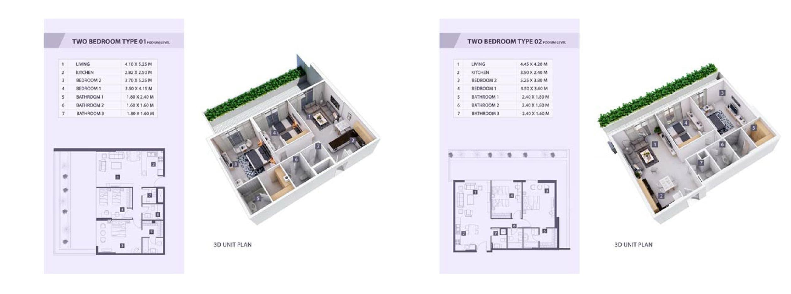 Shaista Residence, 2-Bed Floor Plan, type: 2 Bedroom