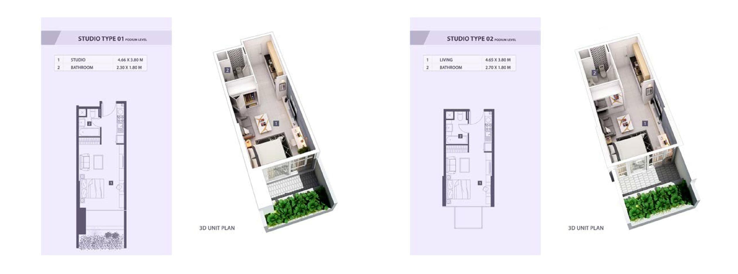 Shaista Residence, 0-Bed Floor Plan, type: Studio