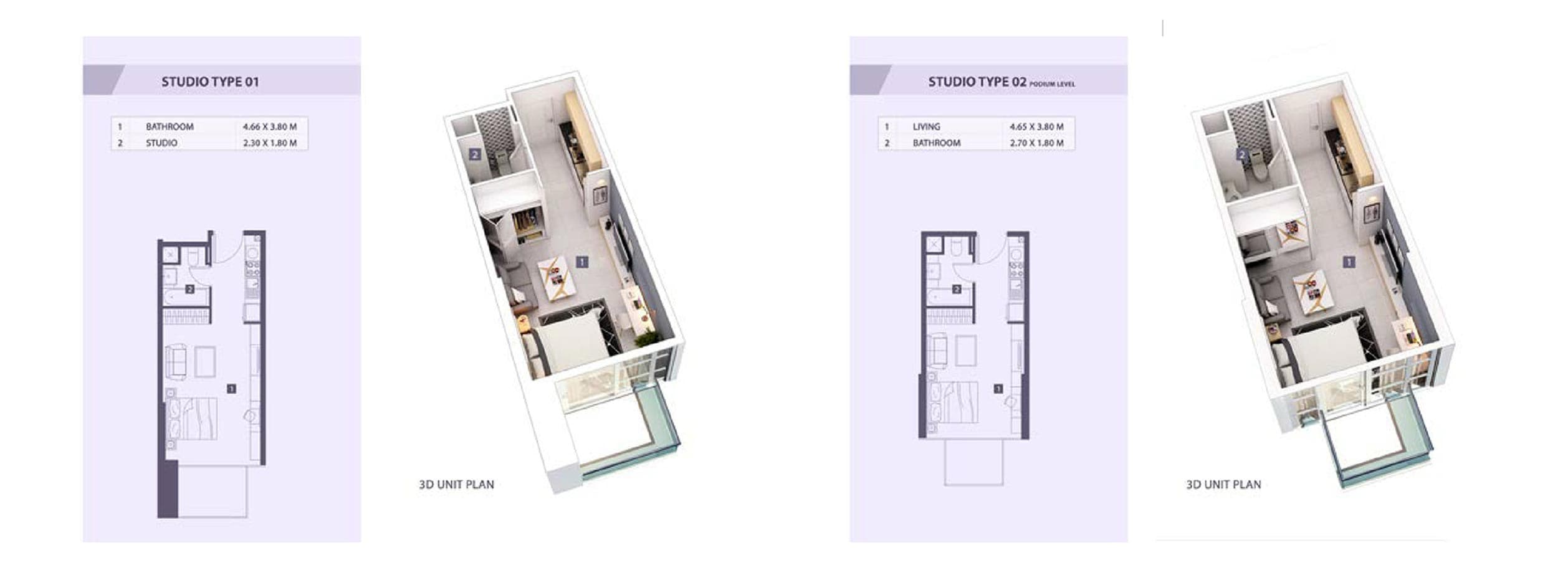 Shaista Residence, 0-Bed Floor Plan, type: Studio