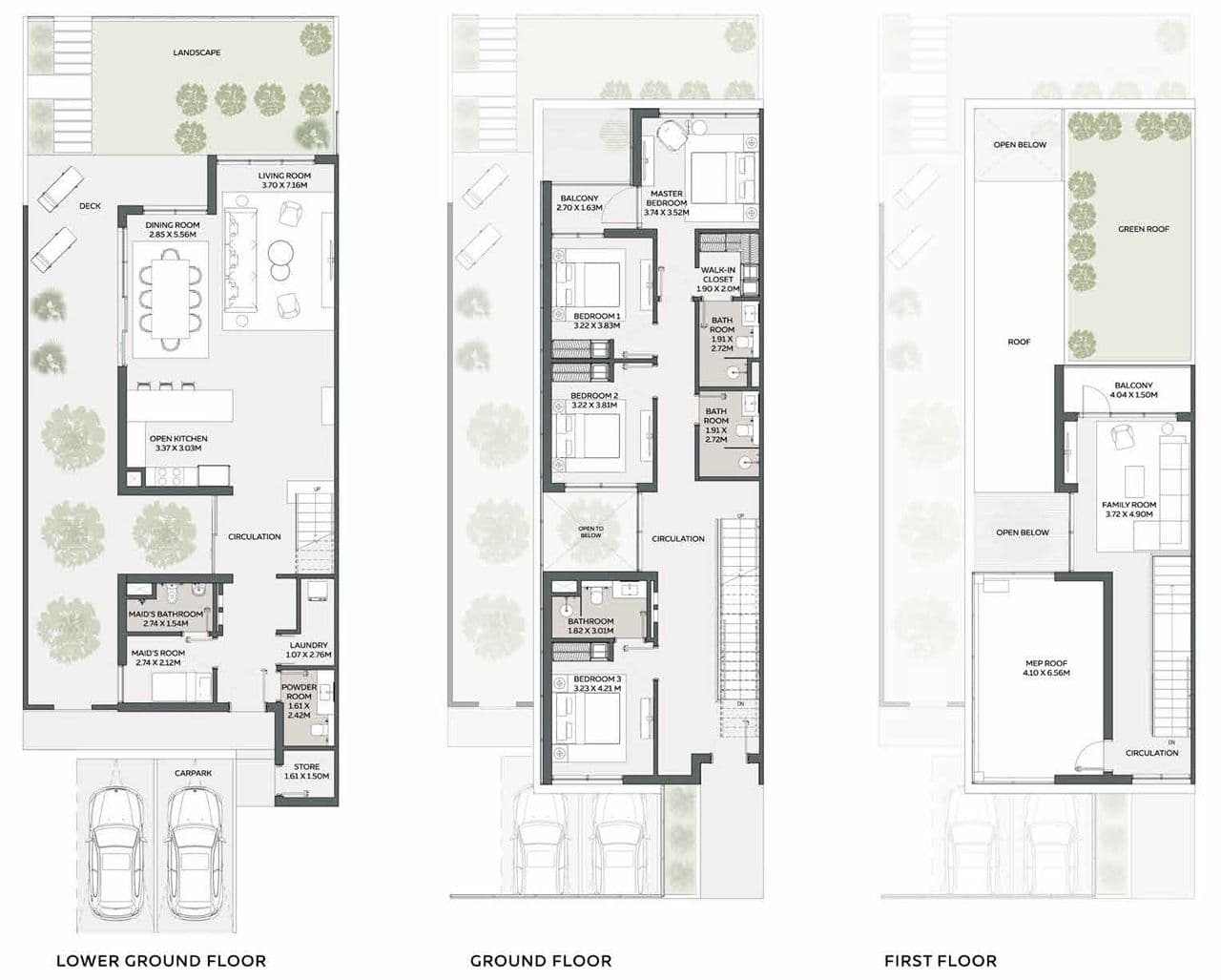Shamsa Townhouses, 4-Bed Floor Plan, type: