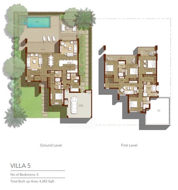 Sidra Villas I, 5-Bed Floor Plan, type: Villa 5