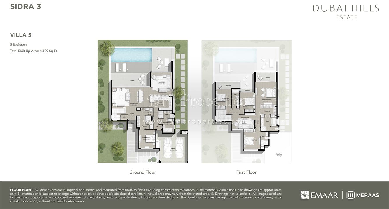 Sidra Villas III, 5-Bed Floor Plan, type: Villa 5