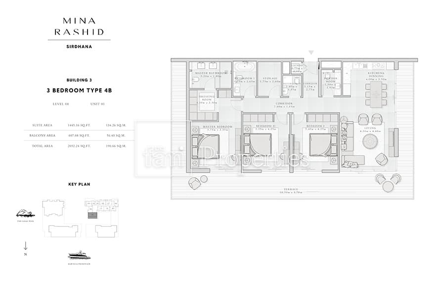 Sirdhana - Mina Rashid, 3-Bed Floor Plan, type: 3 Bedroom