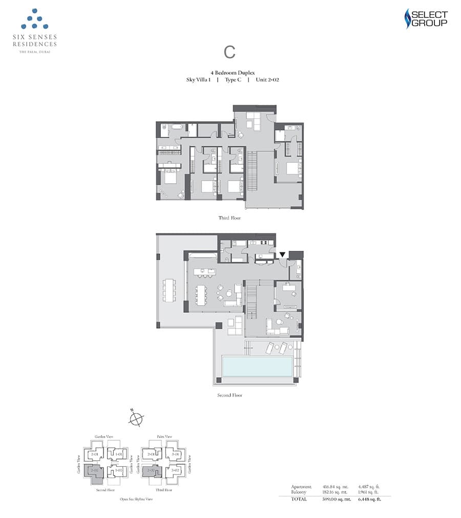 Six Senses Residences, 4-Bed Floor Plan, type: