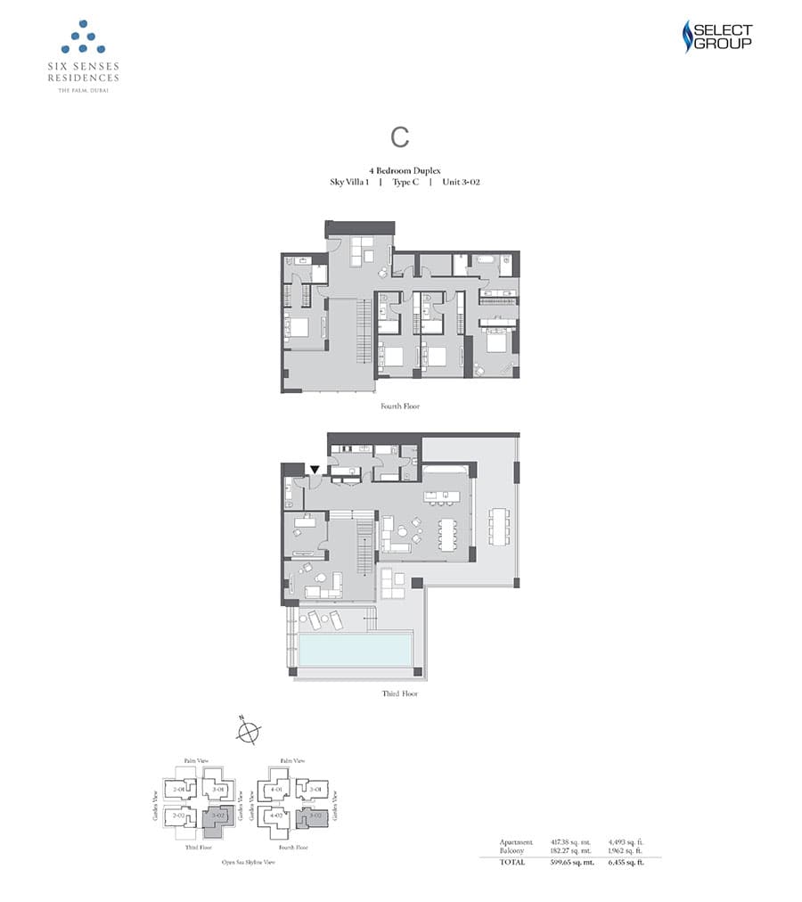 Six Senses Residences, 4-Bed Floor Plan, type: