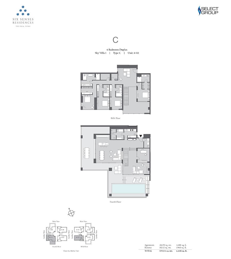 Six Senses Residences, 4-Bed Floor Plan, type: