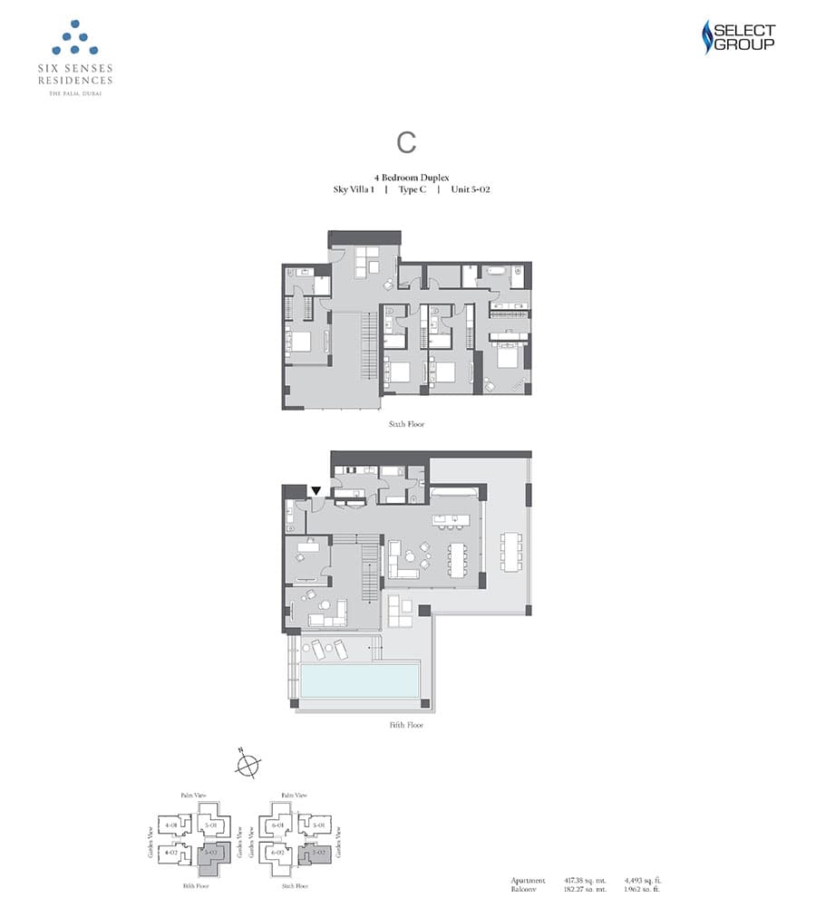 Six Senses Residences, 4-Bed Floor Plan, type:
