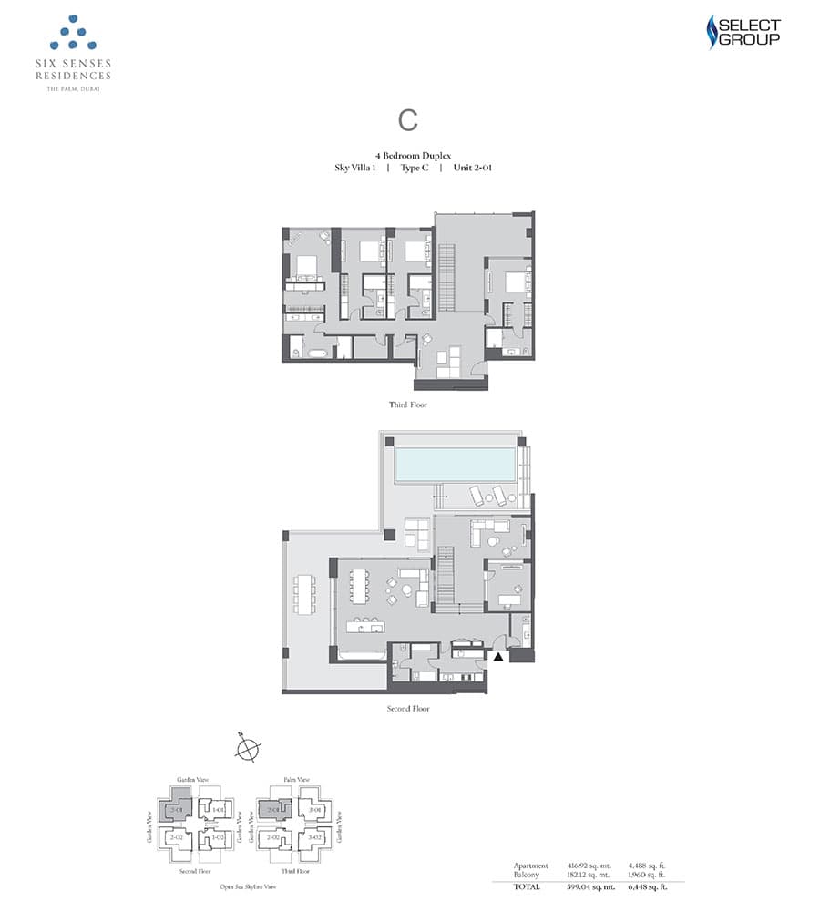 Six Senses Residences, 4-Bed Floor Plan, type: