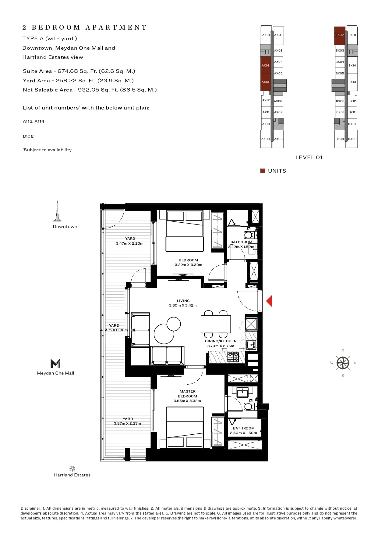 Sobha Creek Vistas B, 2-Bed Floor Plan, type: 2 Bedroom