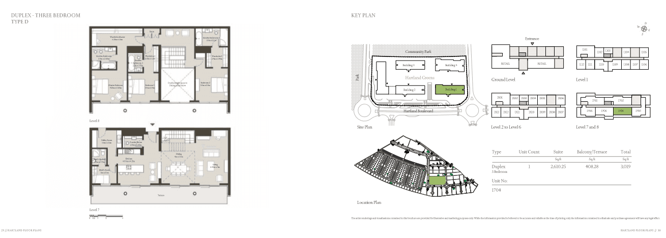 Sobha Hartland Greens (not in use), 4-Bed Floor Plan, type: Duplex 4 BR Type D