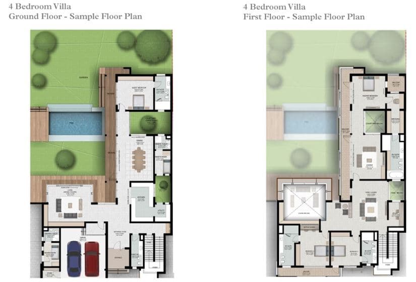 Sobha Hartland Greens (not in use), 4-Bed Floor Plan, type: 4BR Villa
