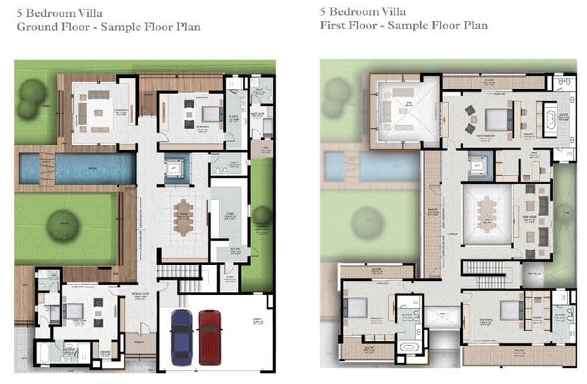 Sobha Hartland Greens (not in use), 5-Bed Floor Plan, type: 5BR Villa