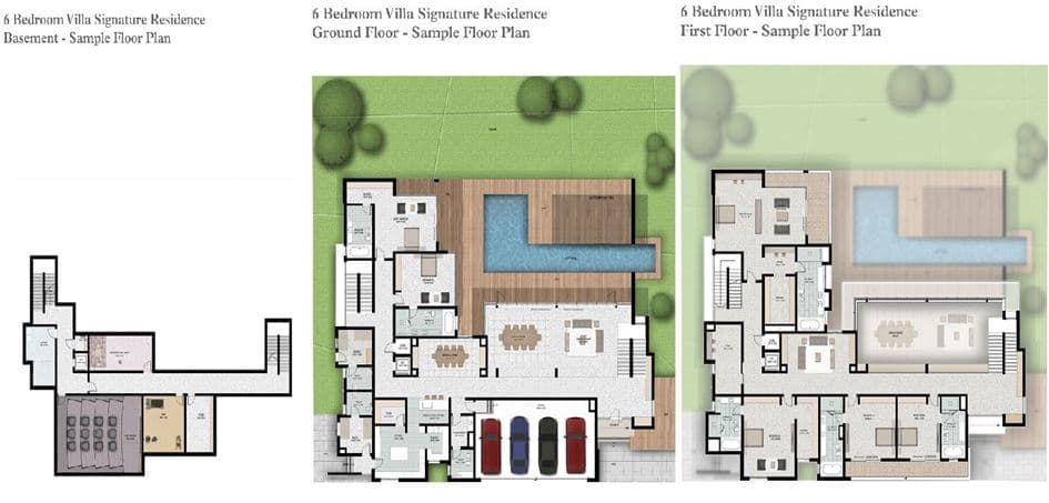 Sobha Hartland Greens (not in use), 6-Bed Floor Plan, type: 6BR Signature Villa