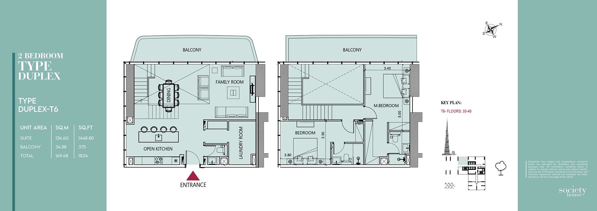 Society House, 2-Bed Floor Plan, type: