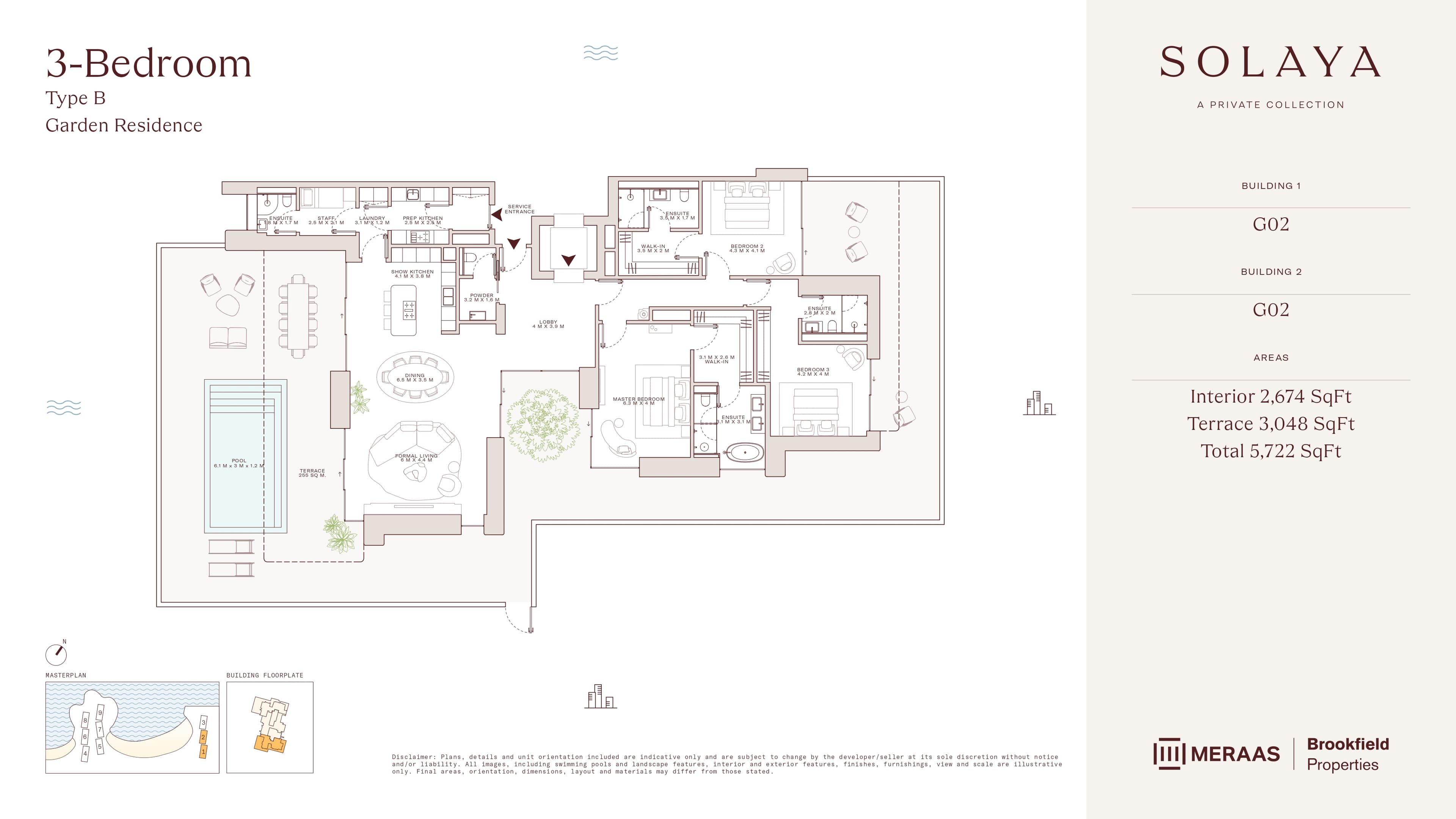 Solaya 1, 3-Bed Floor Plan, type: 3 Bed - Garden Residence