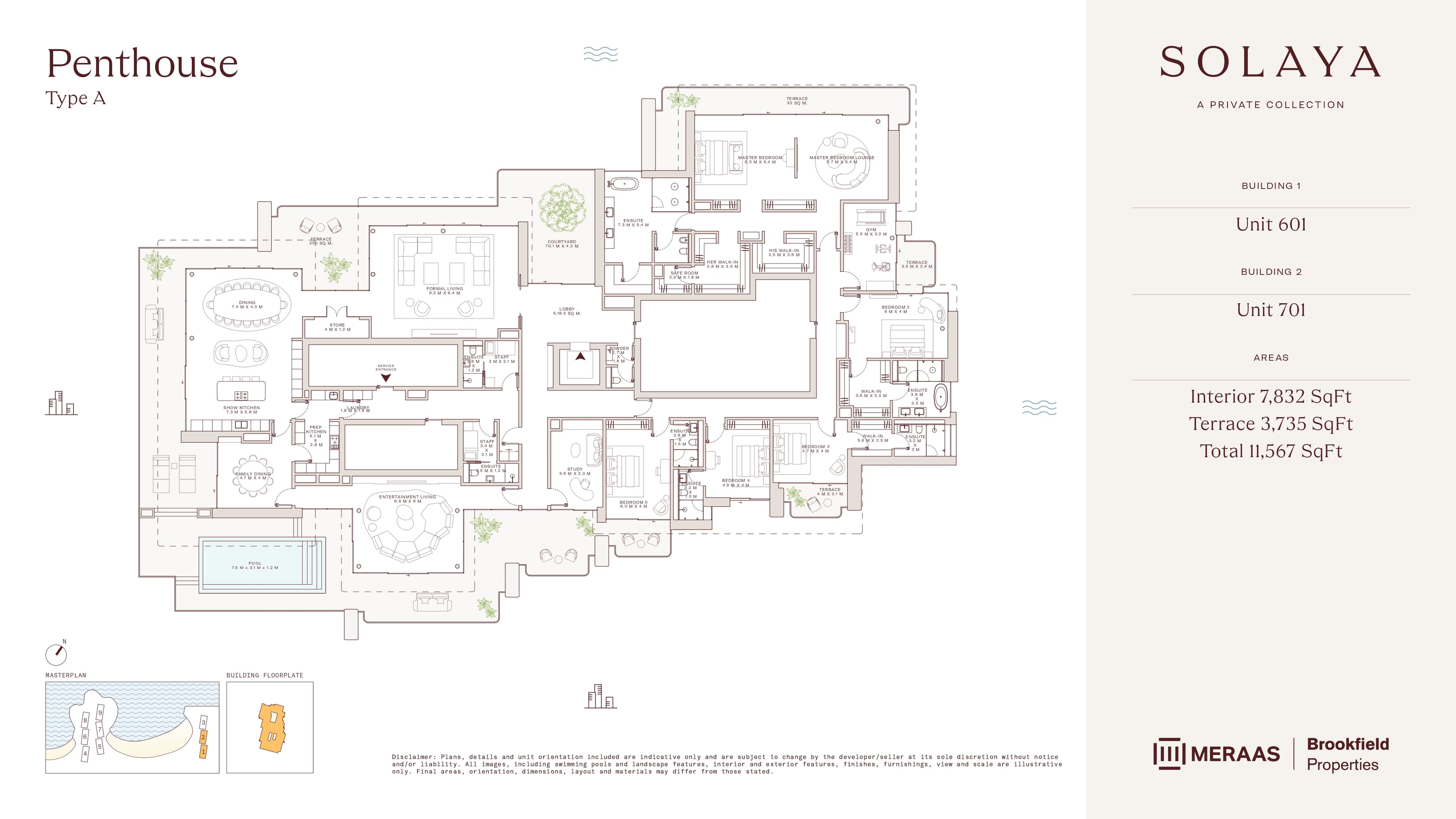 Solaya 1, 5-Bed Floor Plan, type: Penthouse - Type A