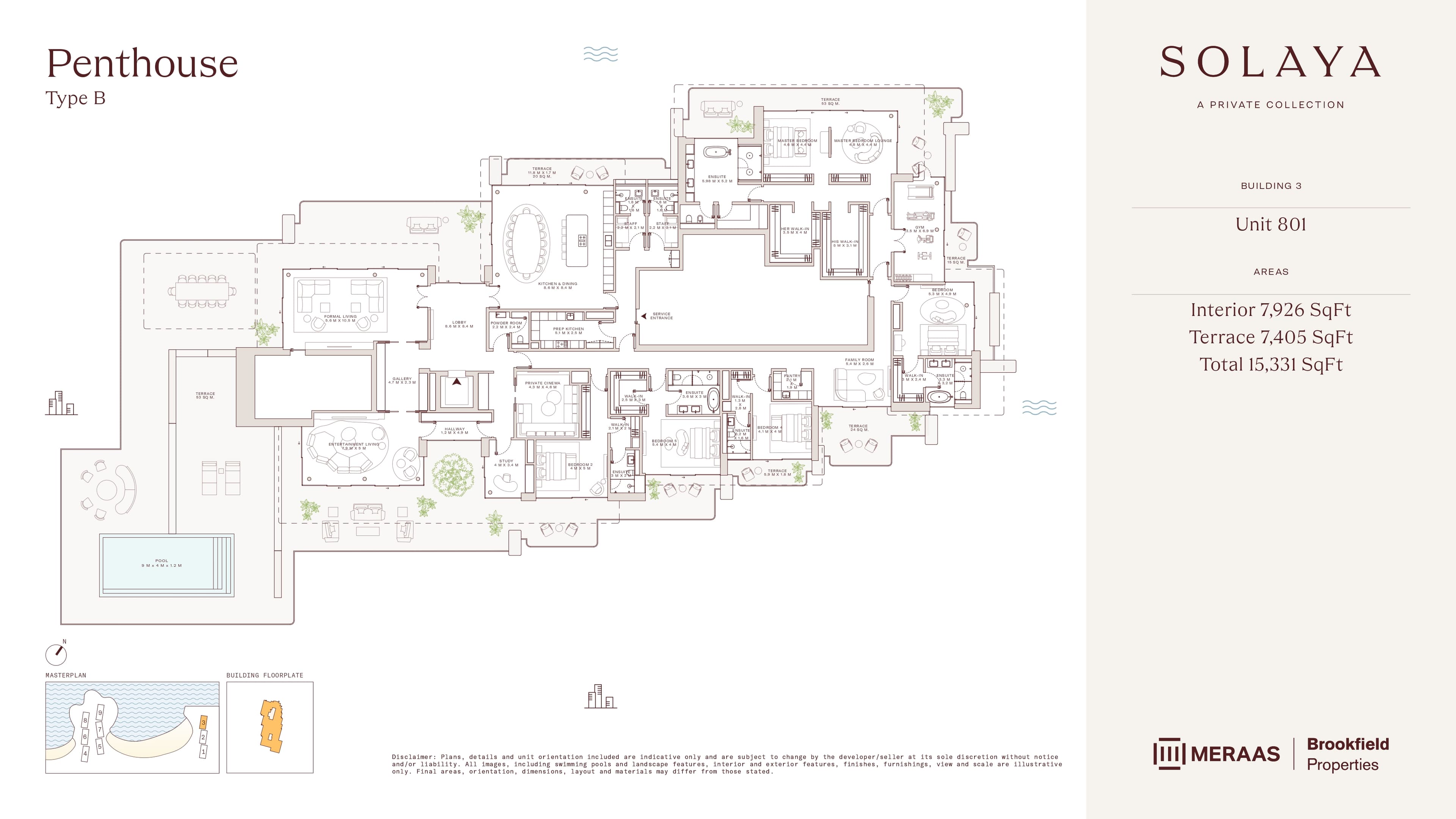 Solaya 1, 5-Bed Floor Plan, type: Penthouse - Type B
