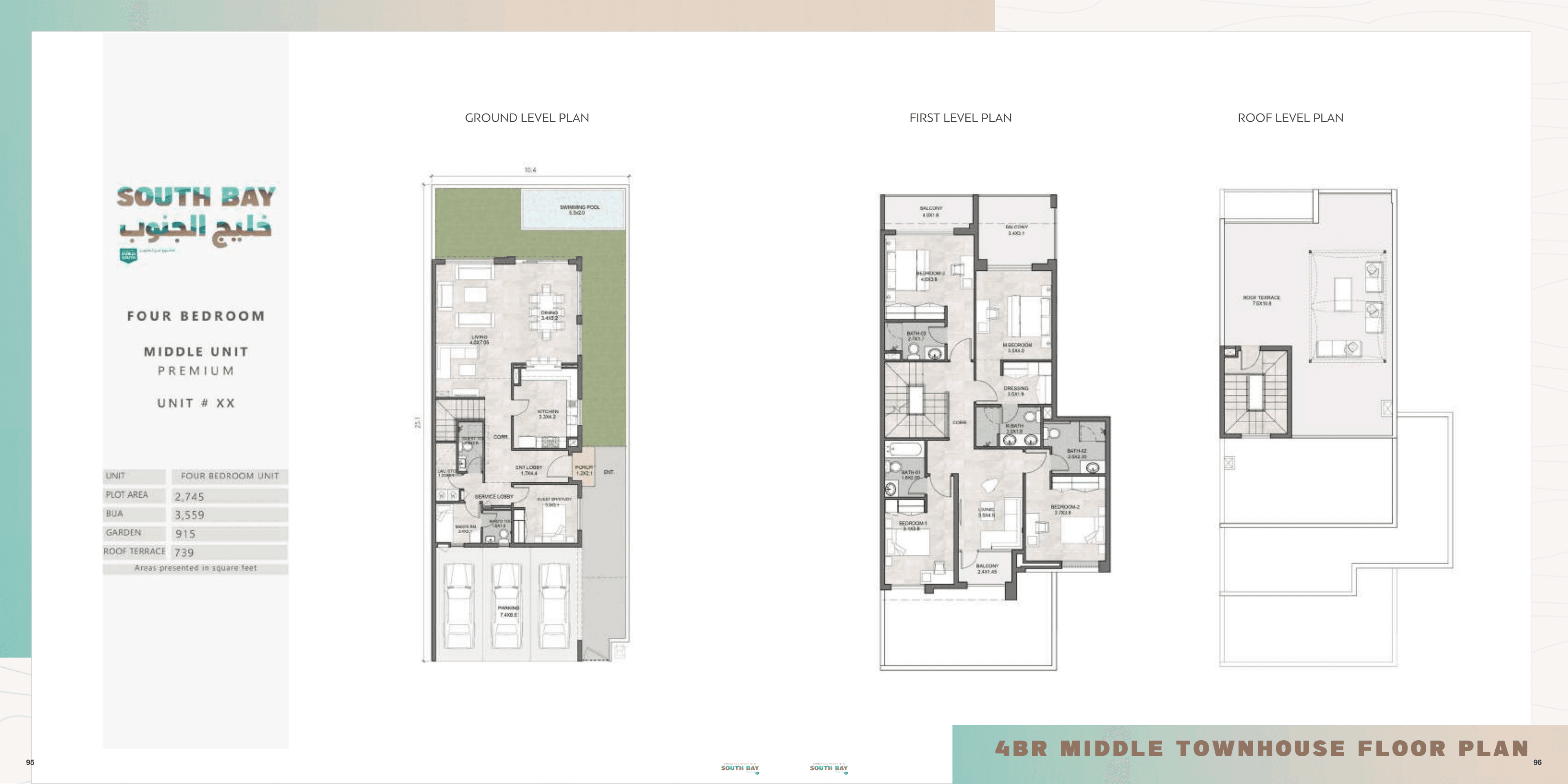 South Bay 3 Premium, 4-Bed Floor Plan, type: