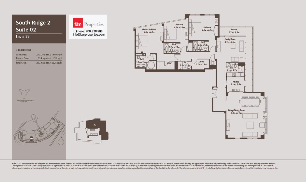 South Ridge 2, 3-Bed Floor Plan, type: South Ridge 2 Suite 02