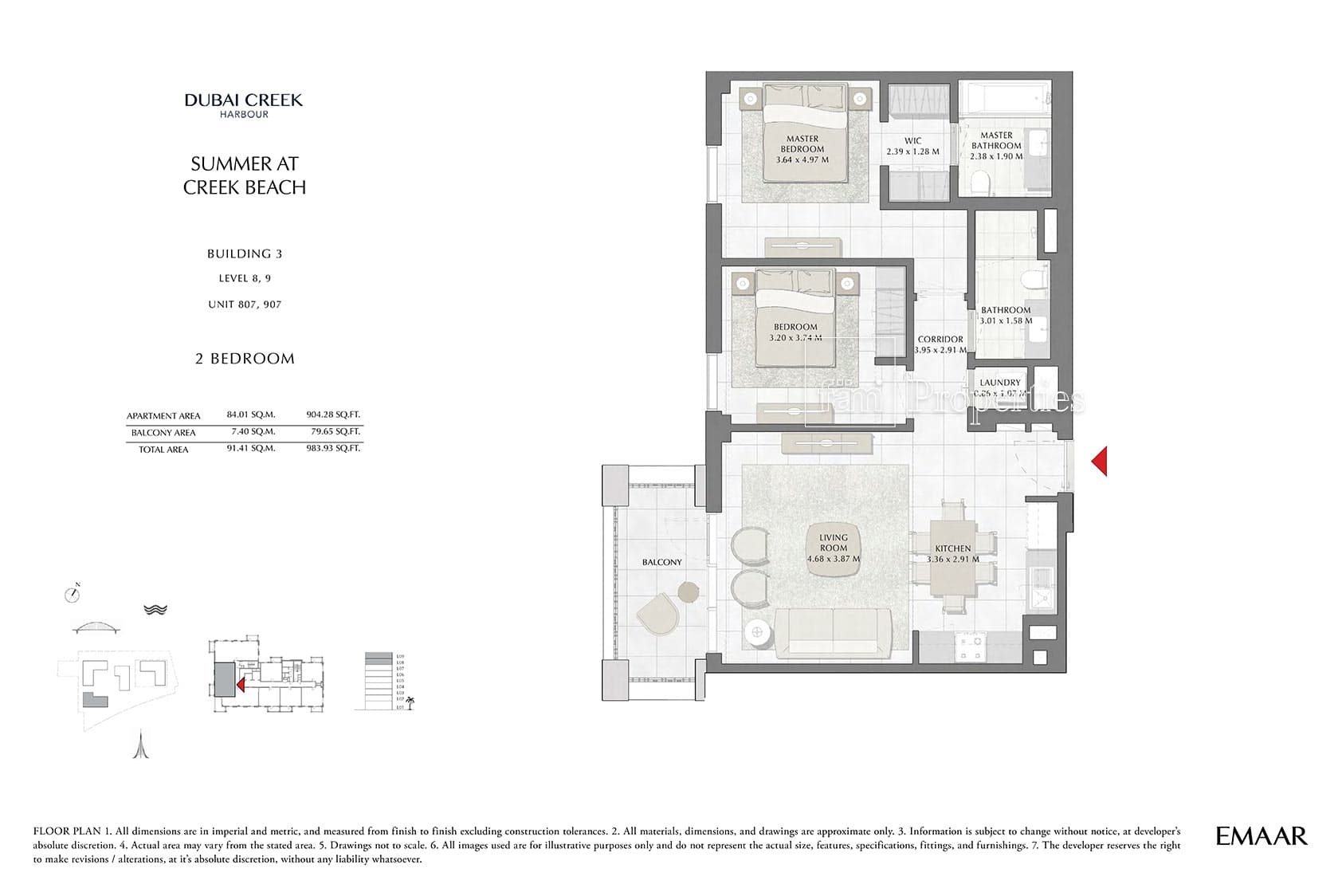 Summer at Creek Beach Building 1, 2-Bed Floor Plan, type: 2 Bedroom