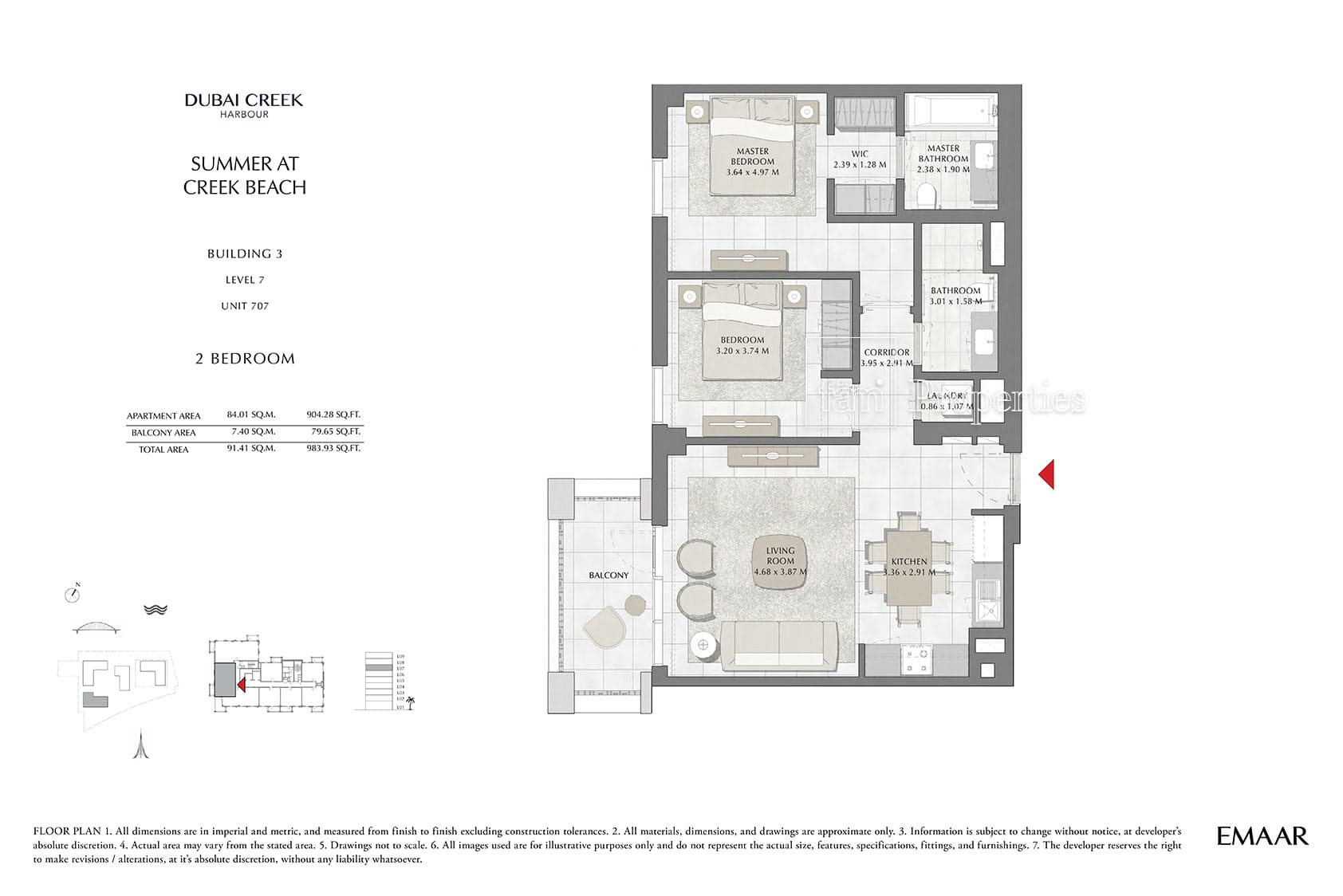 Summer at Creek Beach Building 1, 2-Bed Floor Plan, type: 2 Bedroom