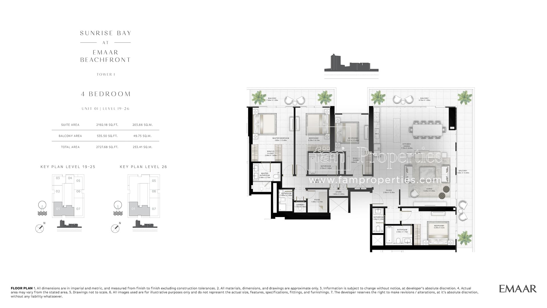 Sunrise Bay Tower 1, 4-Bed Floor Plan, type: 4 Bedroom