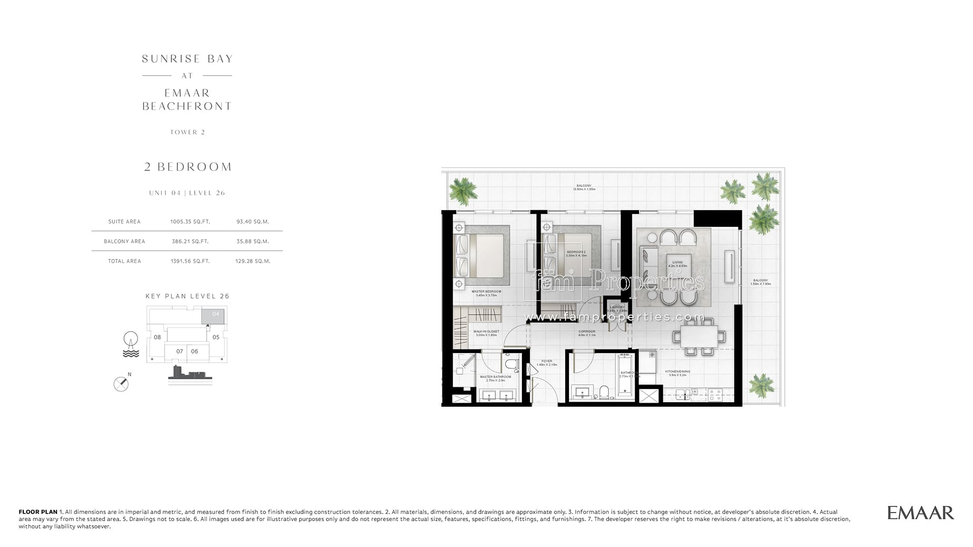 Sunrise Bay Tower 2, 2-Bed Floor Plan, type: 2 Bedroom