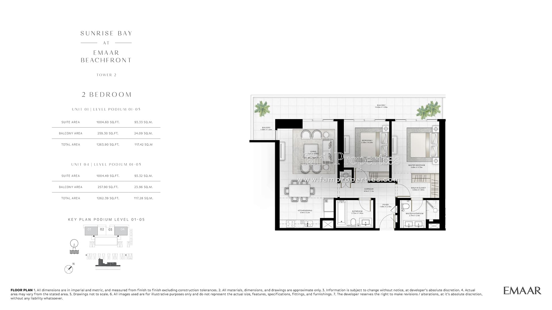 Sunrise Bay Tower 2, 2-Bed Floor Plan, type: 2 Bedroom
