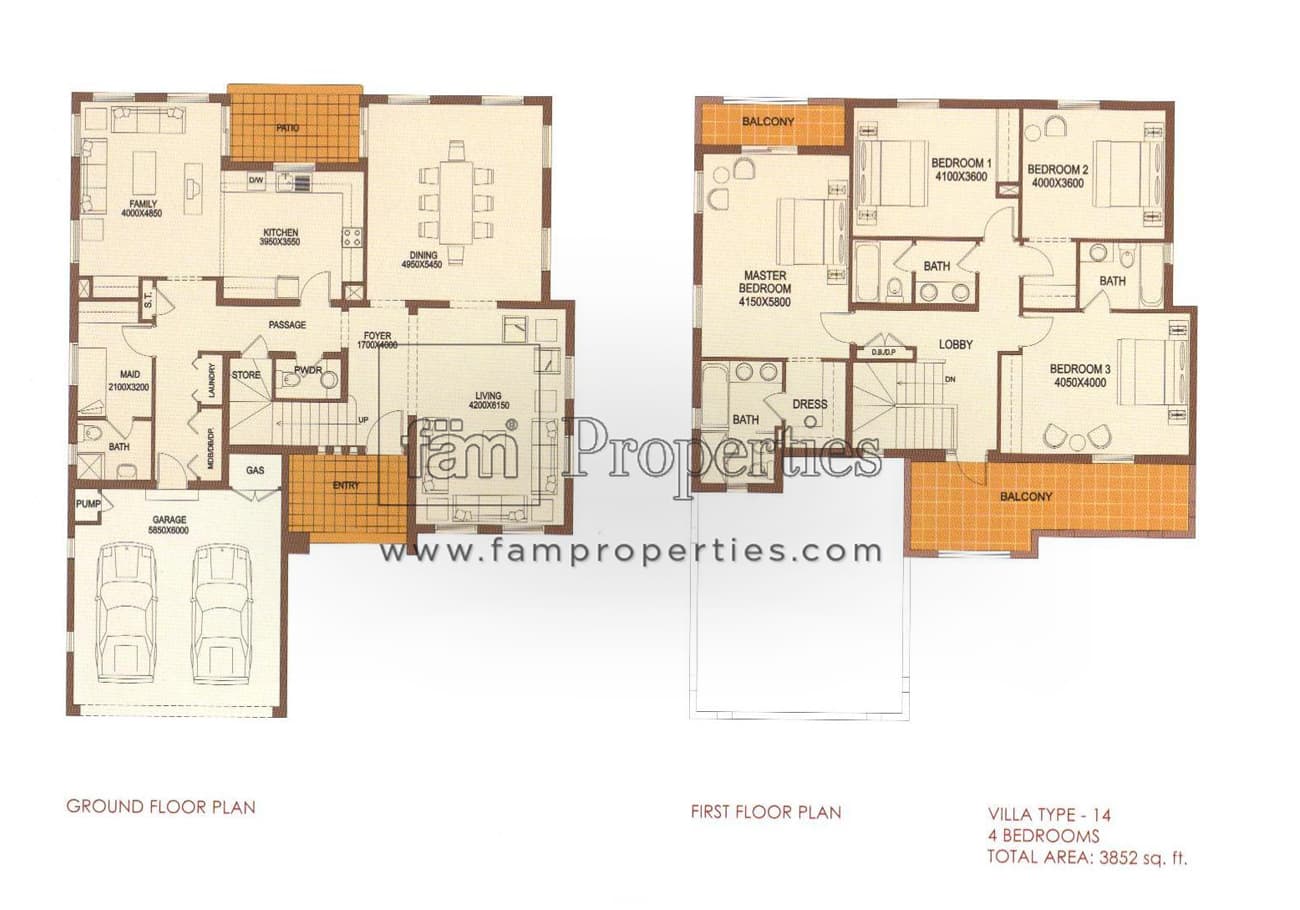 Terra Nova, 4-Bed Floor Plan, type: 4 Bedrooms Type 14
