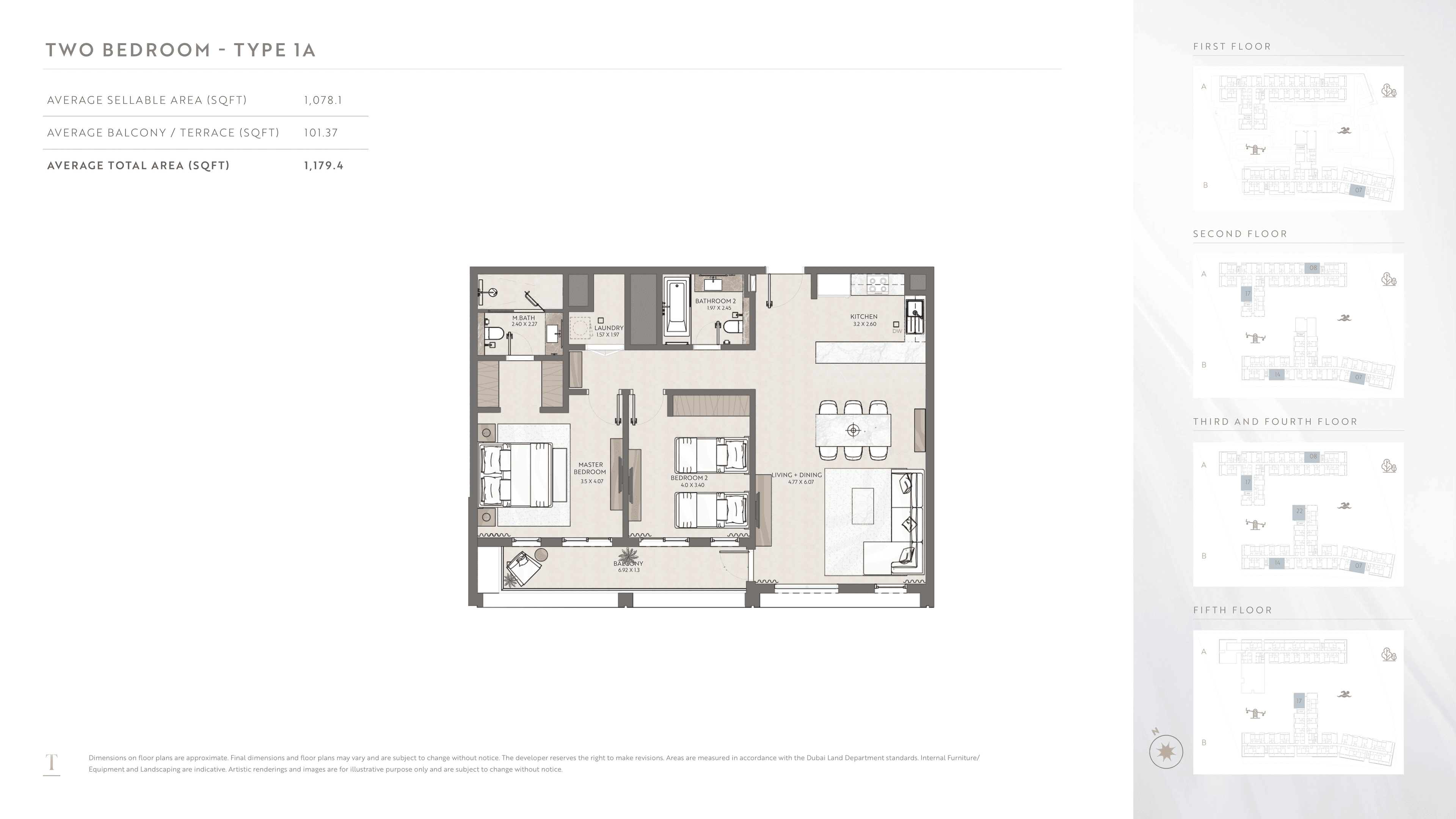 Terrazzo A, 2-Bed Floor Plan, type: