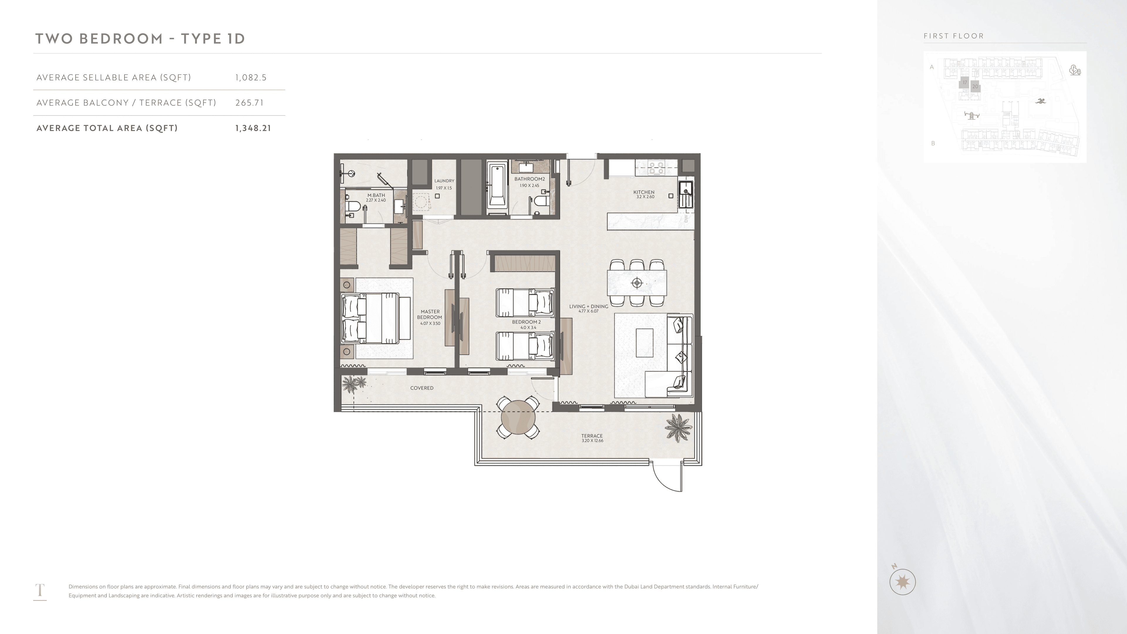 Terrazzo A, 2-Bed Floor Plan, type: