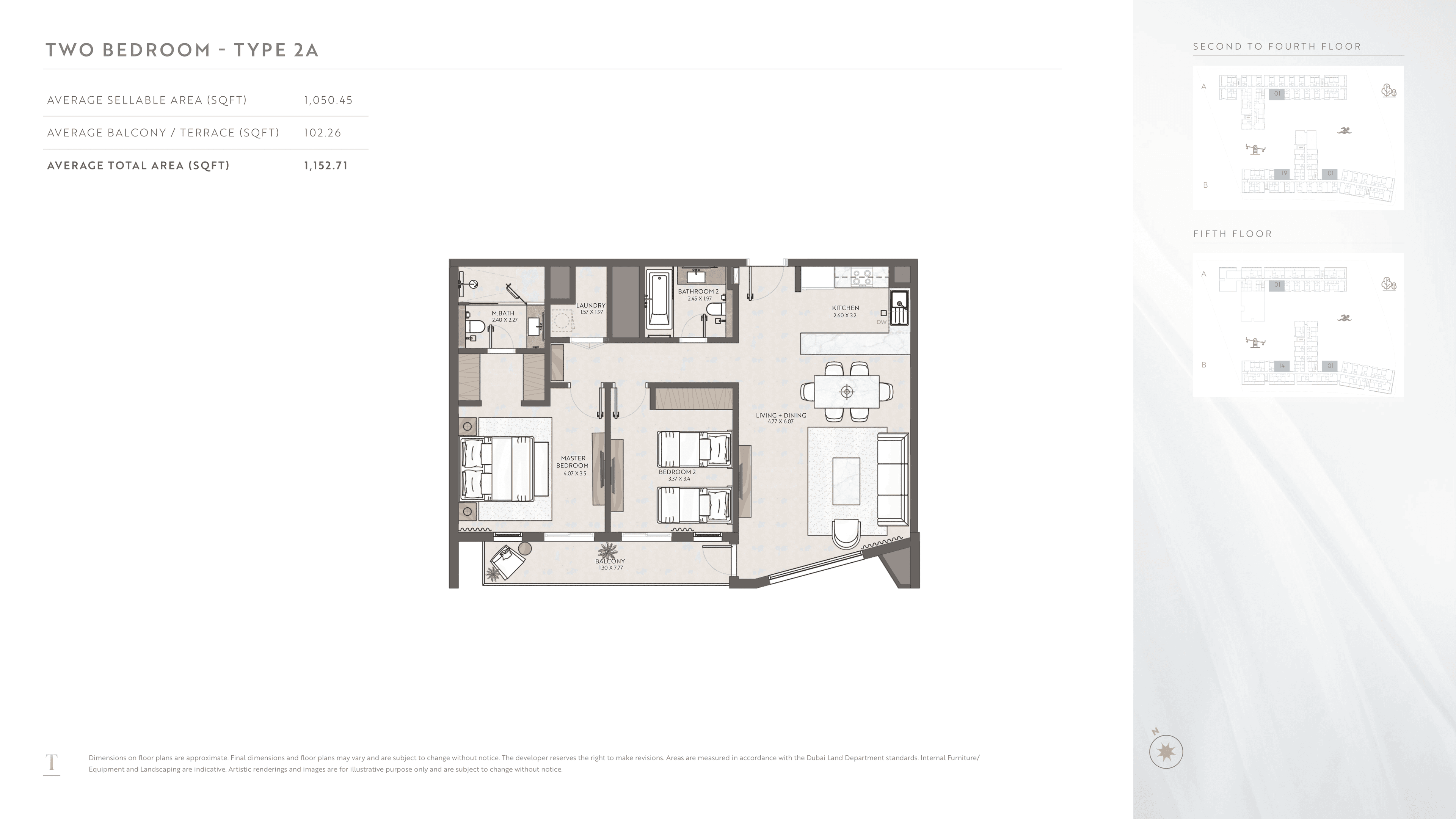 Terrazzo A, 2-Bed Floor Plan, type:
